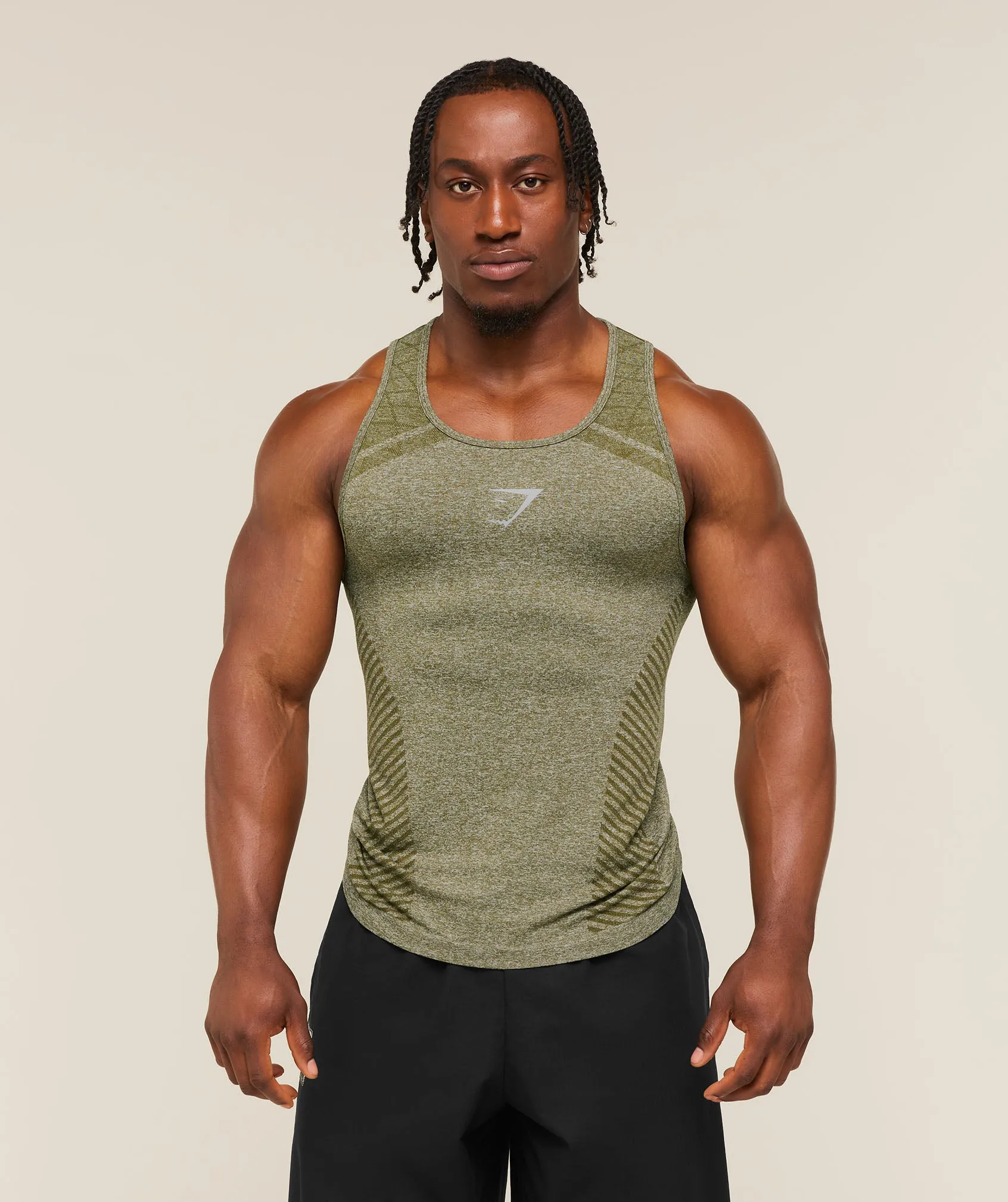 Gymshark Devant Seamless Tank - Canvas Green sold by Gymshark