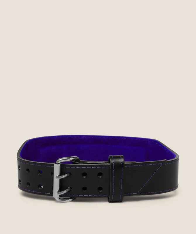 Gymshark Tapered Double Prong Lifting Belt - Black/Amethist made by Gymshark