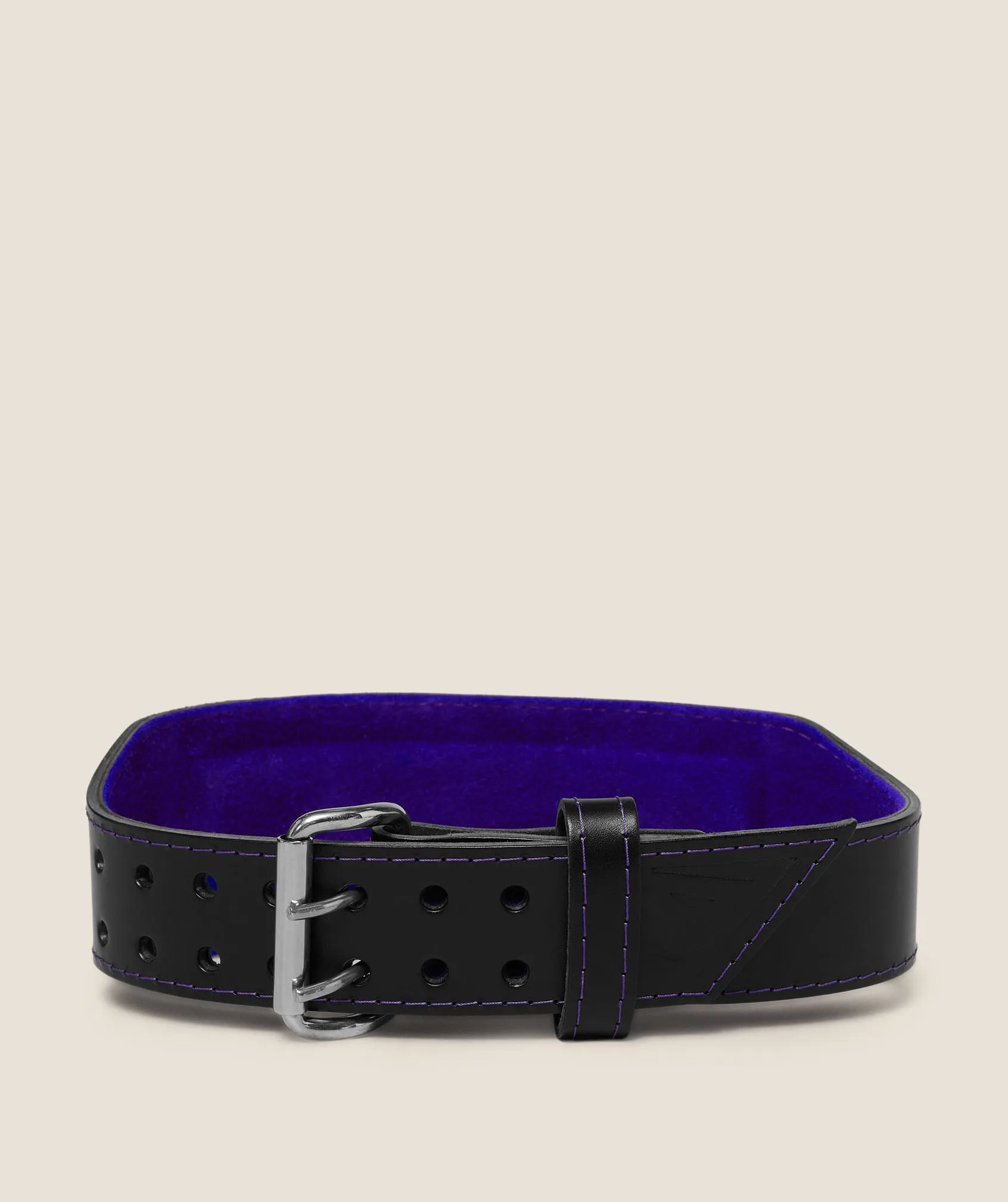 Gymshark Tapered Double Prong Lifting Belt - Black/Amethist sold by Gymshark