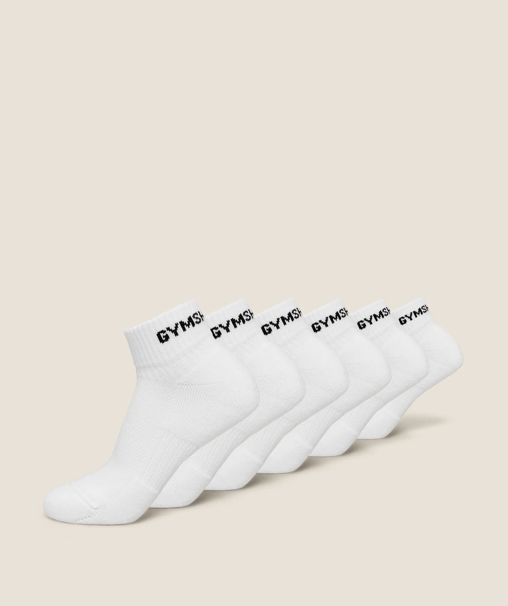 Gymshark Quarter Sock 6pk - White sold by Gymshark