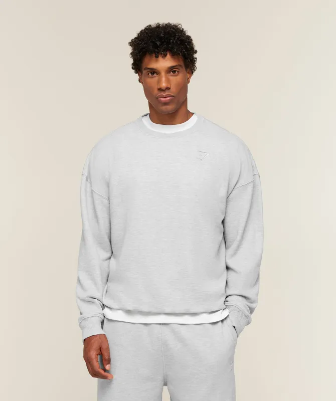 Gymshark Campus Crest Sweatshirt - Bros Soft Grey Marl made by Gymshark