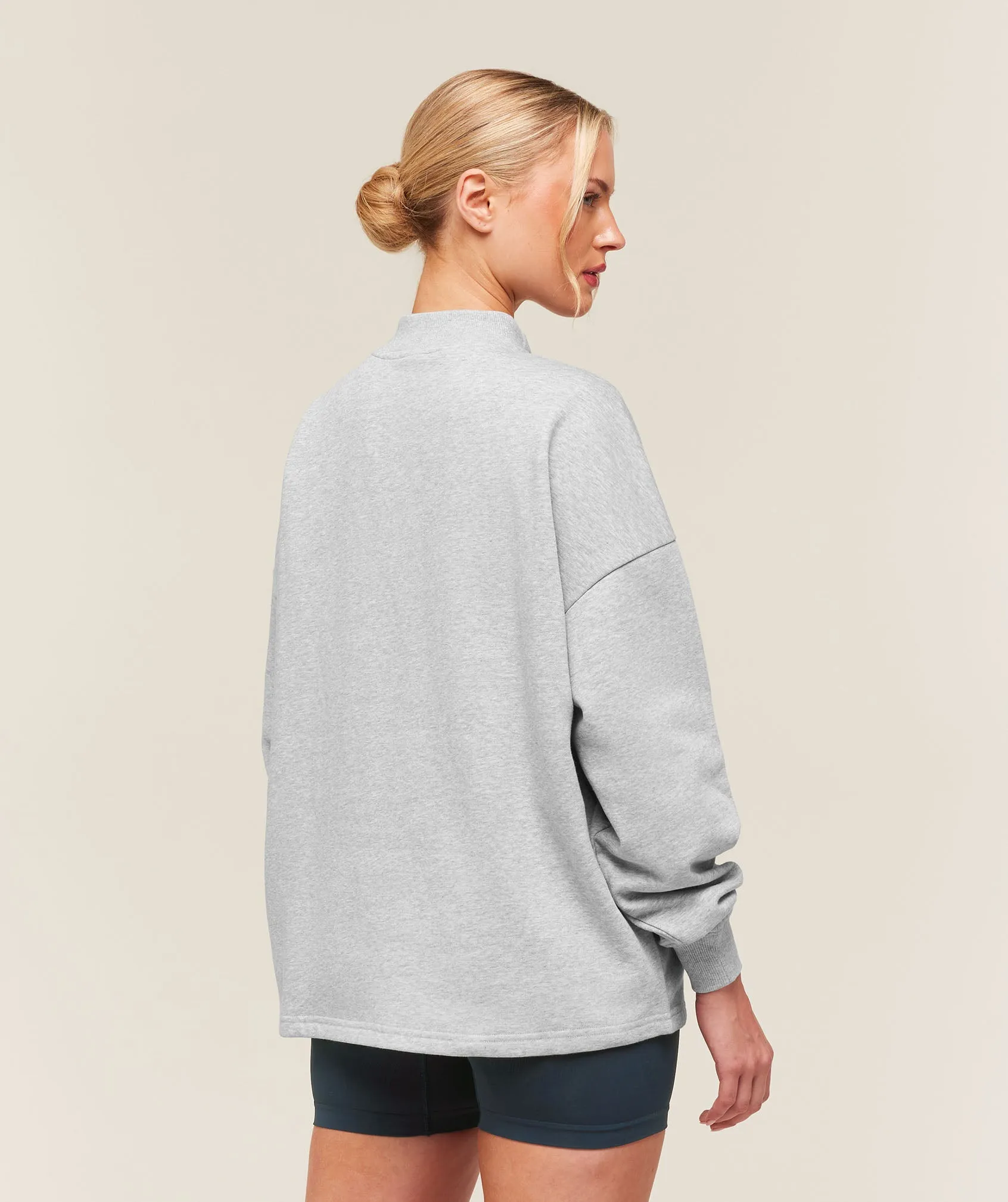 Gymshark Training Oversized 1/4 Zip - Light Grey Core Marl sold by Gymshark product image thumbnail 2