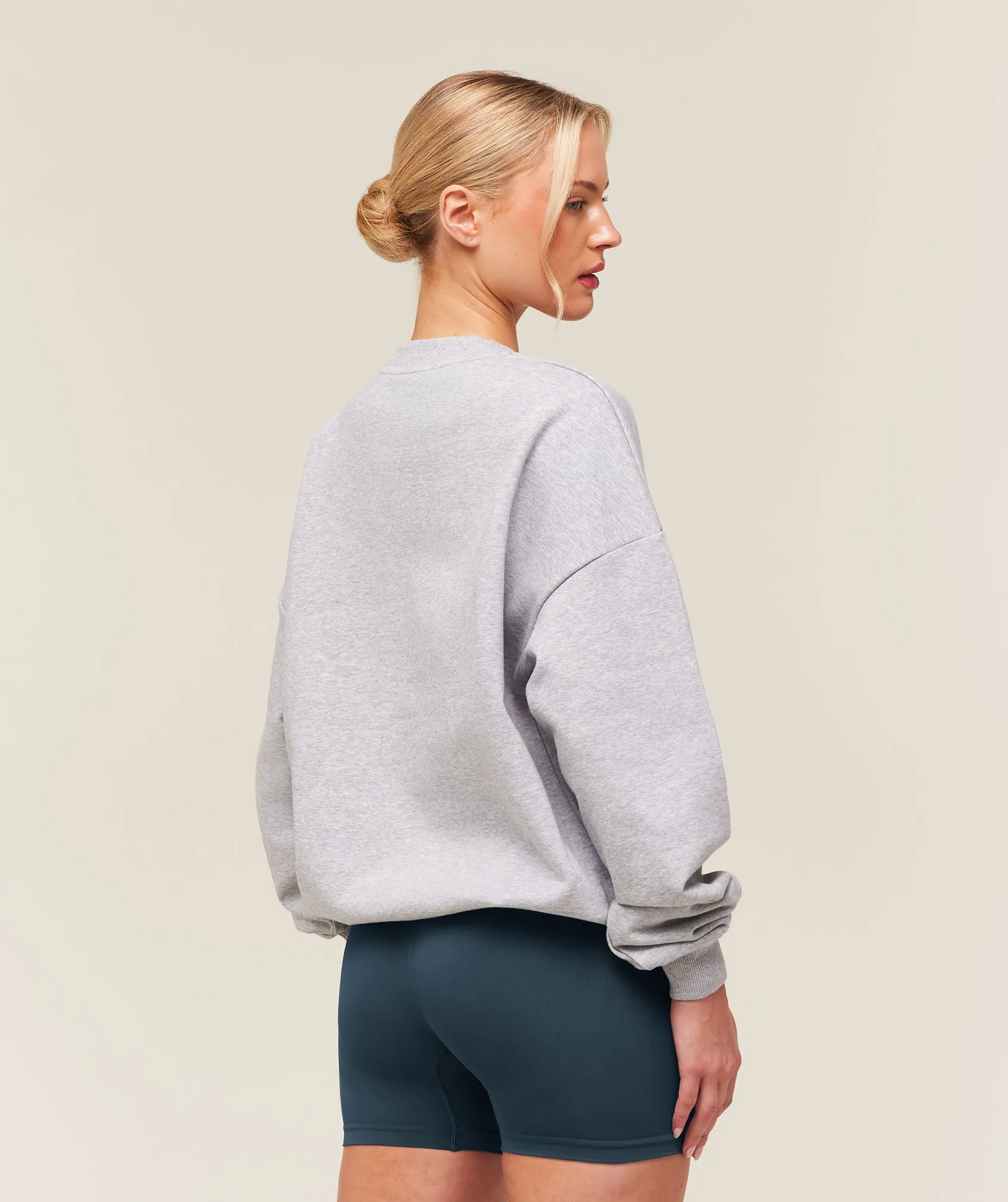 Gymshark Training Oversized Fleece Sweatshirt - Light Grey Core Marl sold by Gymshark product image thumbnail 2