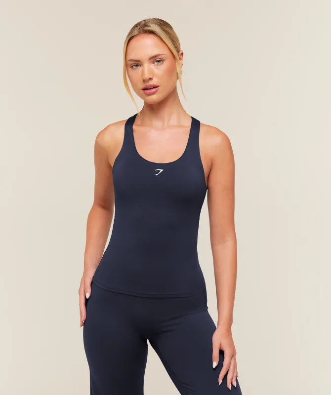 Gymshark Everyday Racer Back Tank with Shelf - Heavy Blue made by Gymshark