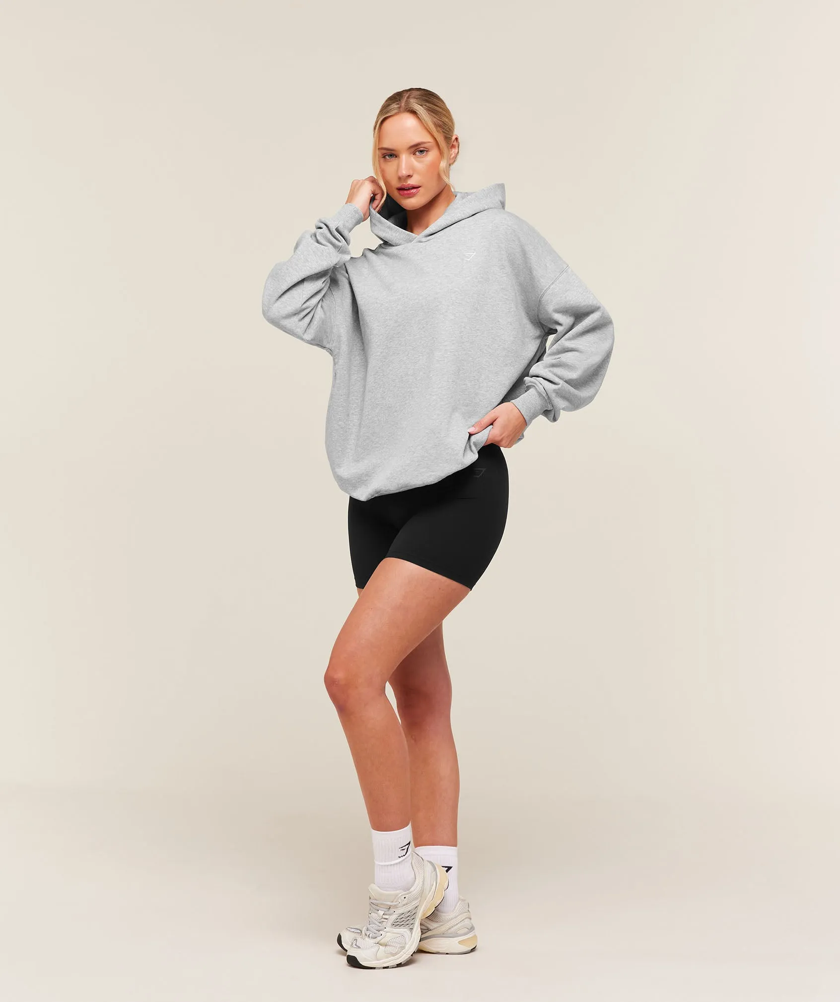 Gymshark Training Oversized Fleece Hoodie - Light Grey Core Marl sold by Gymshark product image thumbnail 5