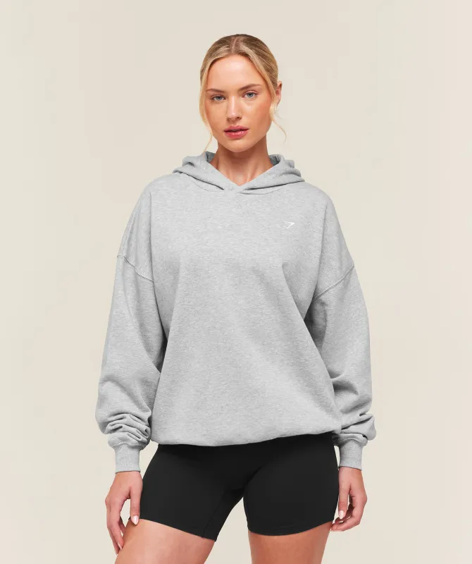 Gymshark Training Oversized Fleece Hoodie - Light Grey Core Marl made by Gymshark