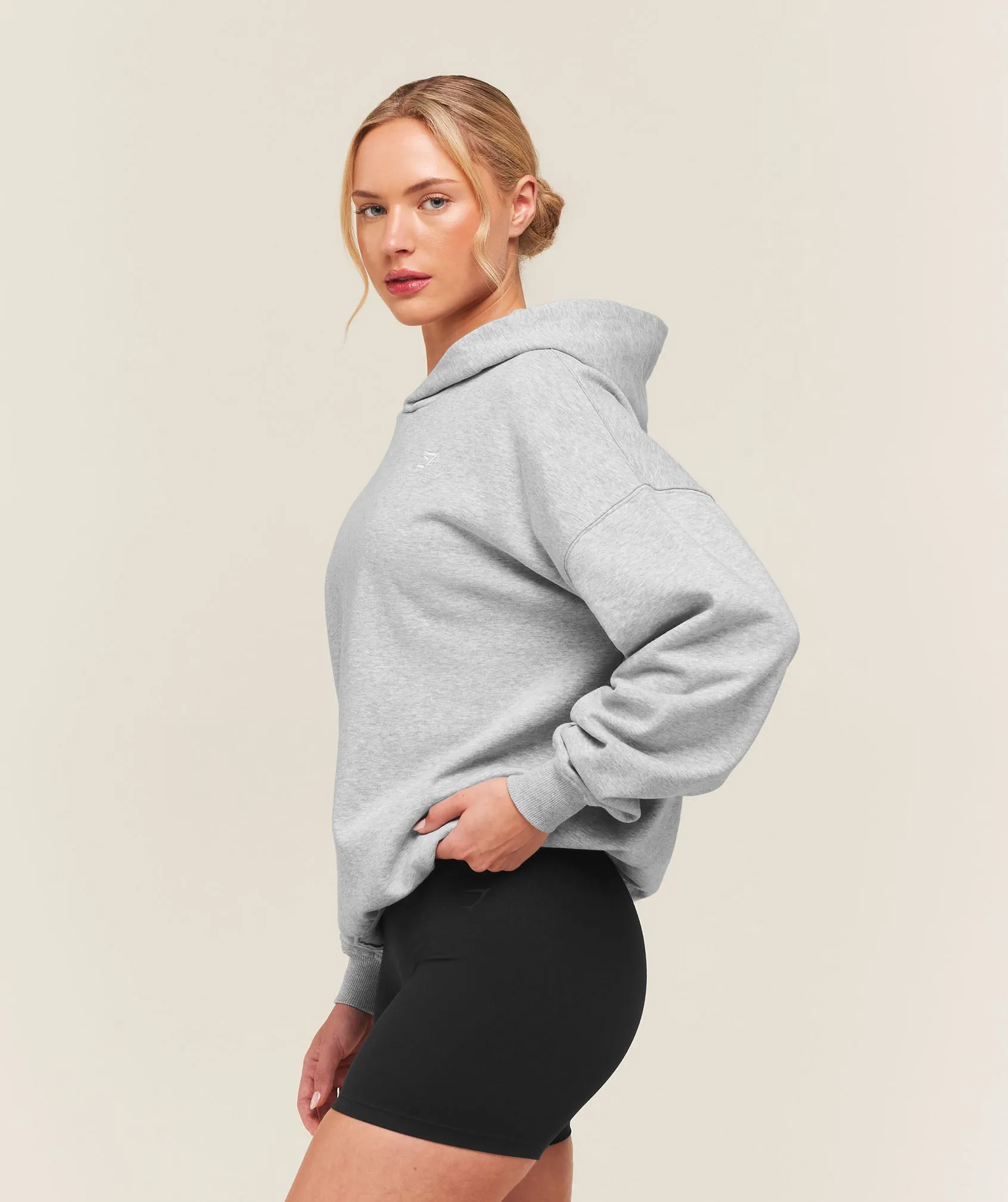 Gymshark Training Oversized Fleece Hoodie - Light Grey Core Marl sold by Gymshark product image thumbnail 3