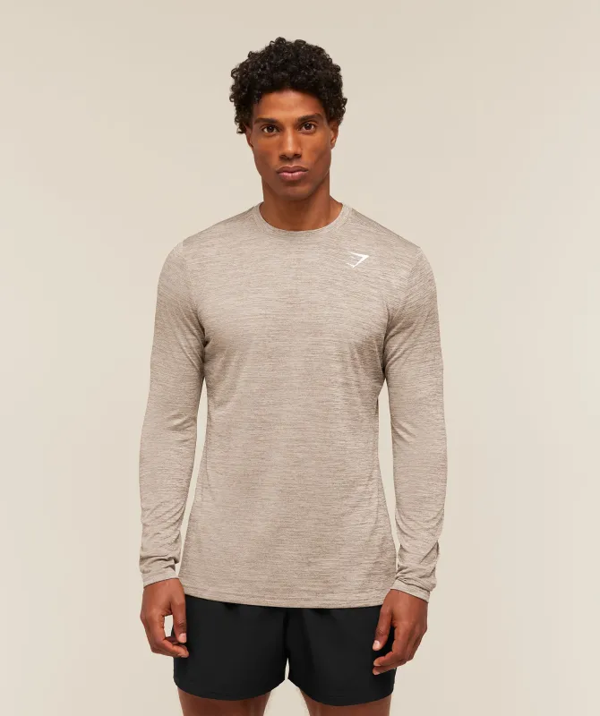 Gymshark Arrival Long Sleeve T-Shirt - Chalk Beige/Lifestyle Brown made by Gymshark