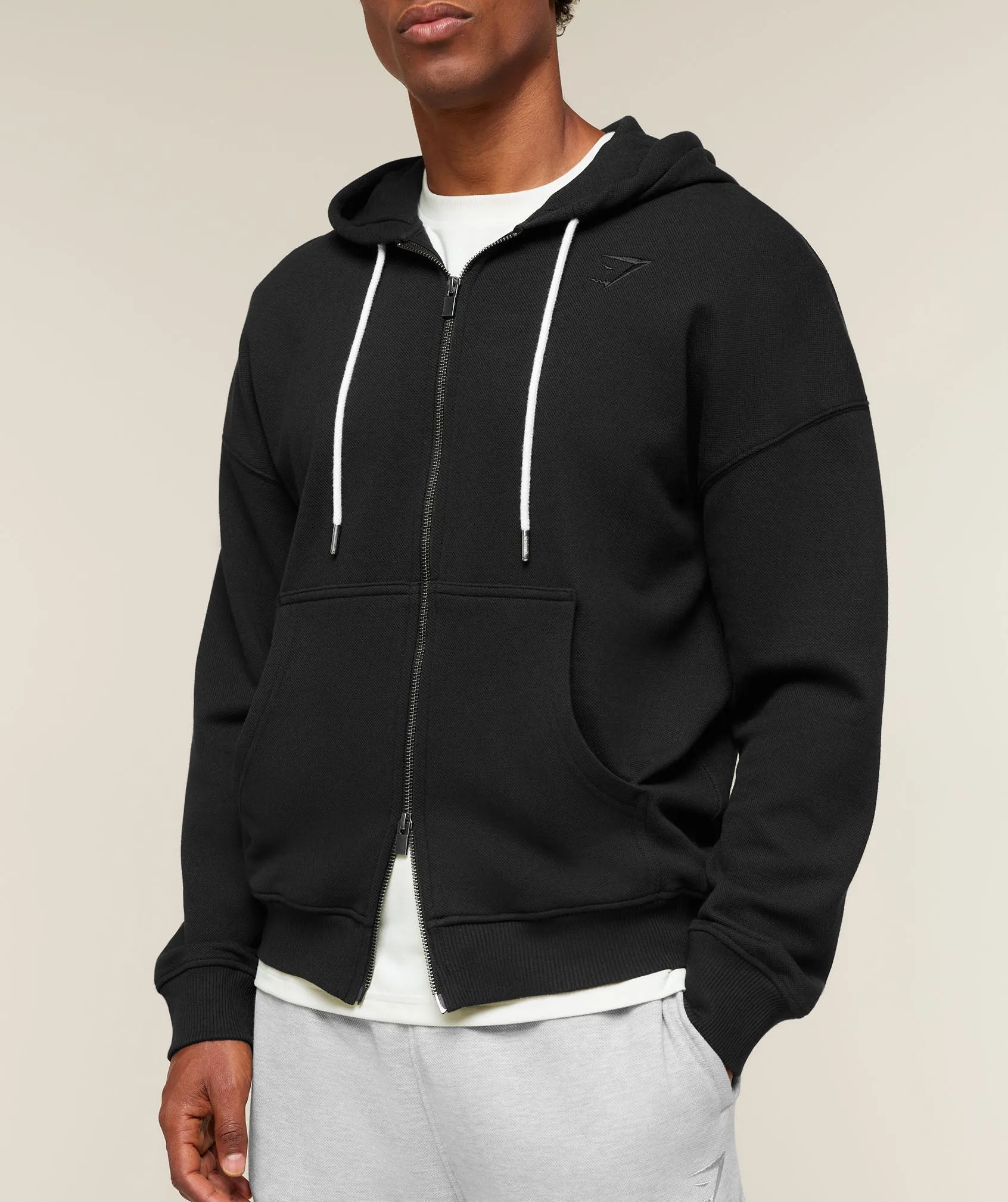 Gymshark Campus Crest Zip Through Hoodie - Black sold by Gymshark product image thumbnail 4