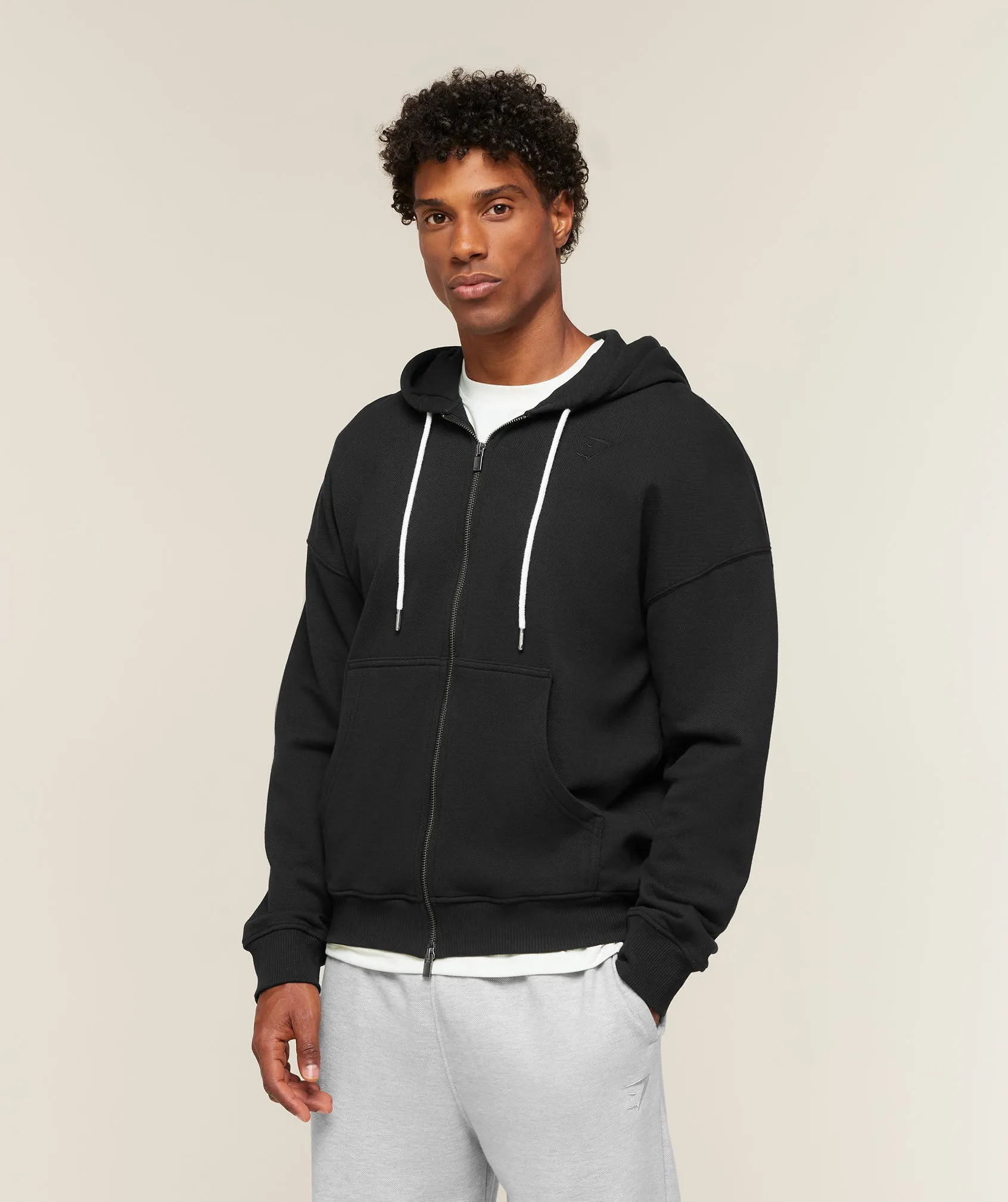 Gymshark Campus Crest Zip Through Hoodie - Black sold by Gymshark product image thumbnail 2