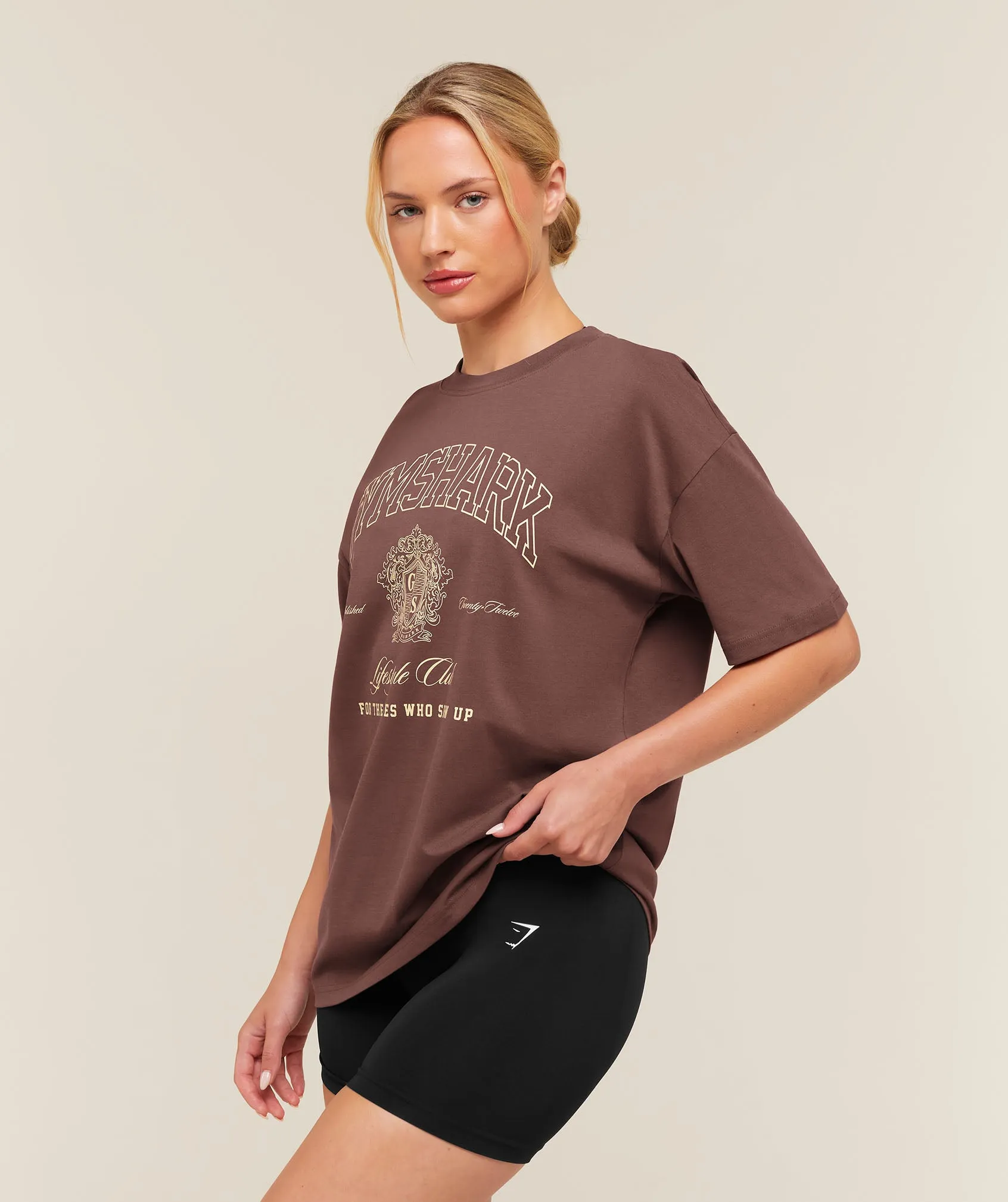 Gymshark College Crest Graphic T-Shirt - Espresso Brown sold by Gymshark product image thumbnail 3