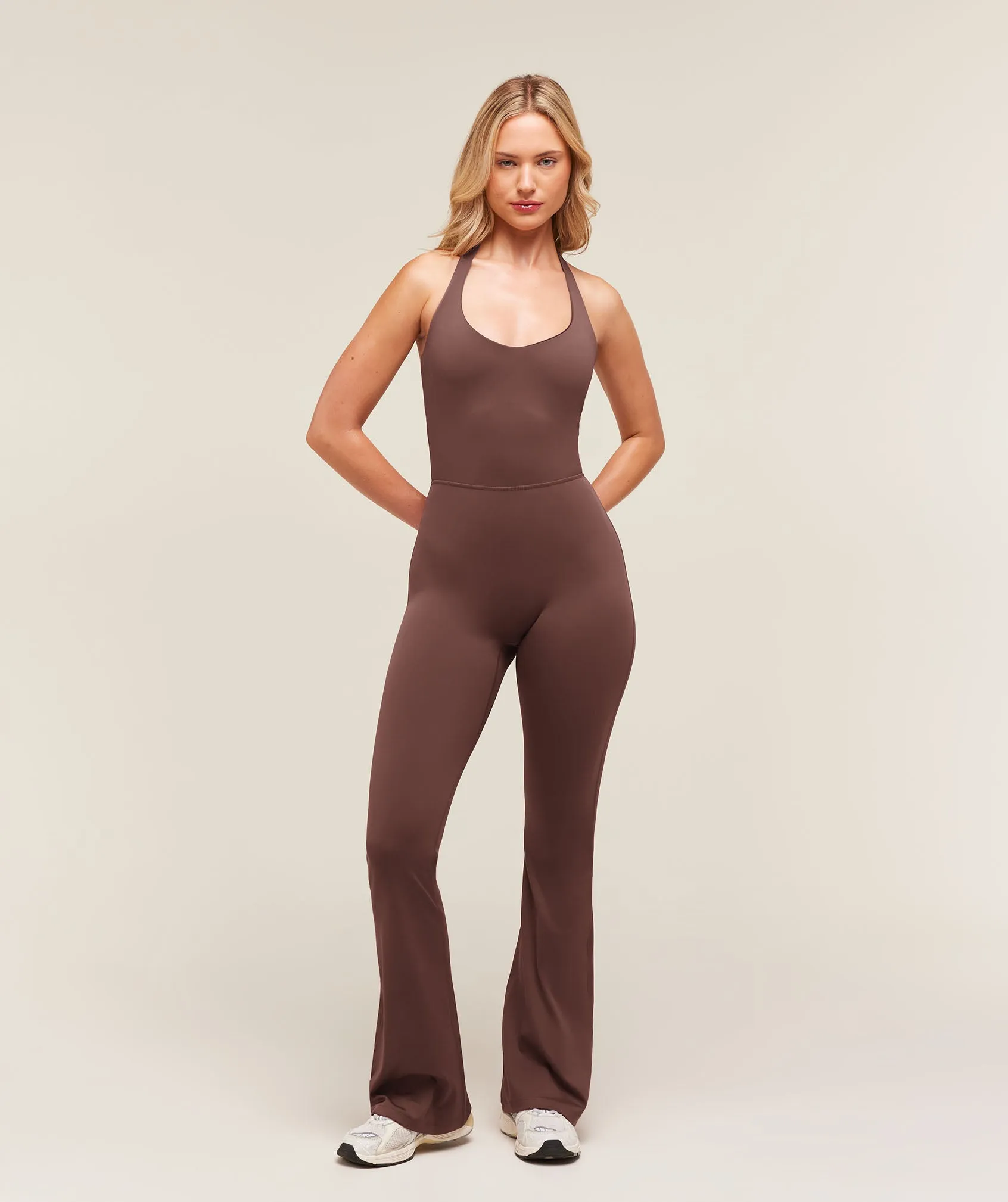 Gymshark Training Flare One Piece - Espresso Brown sold by Gymshark