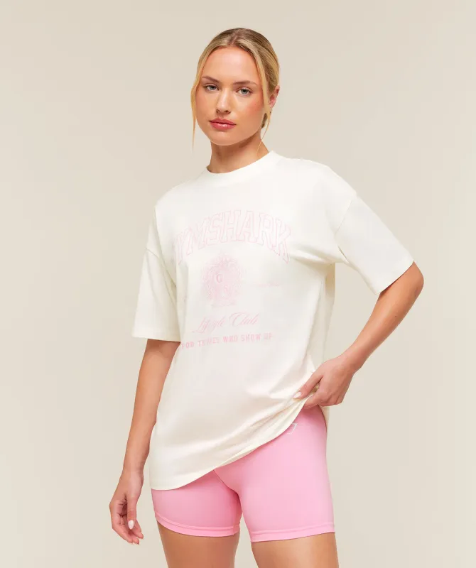 Gymshark College Crest Graphic T-Shirt - Soft White made by Gymshark