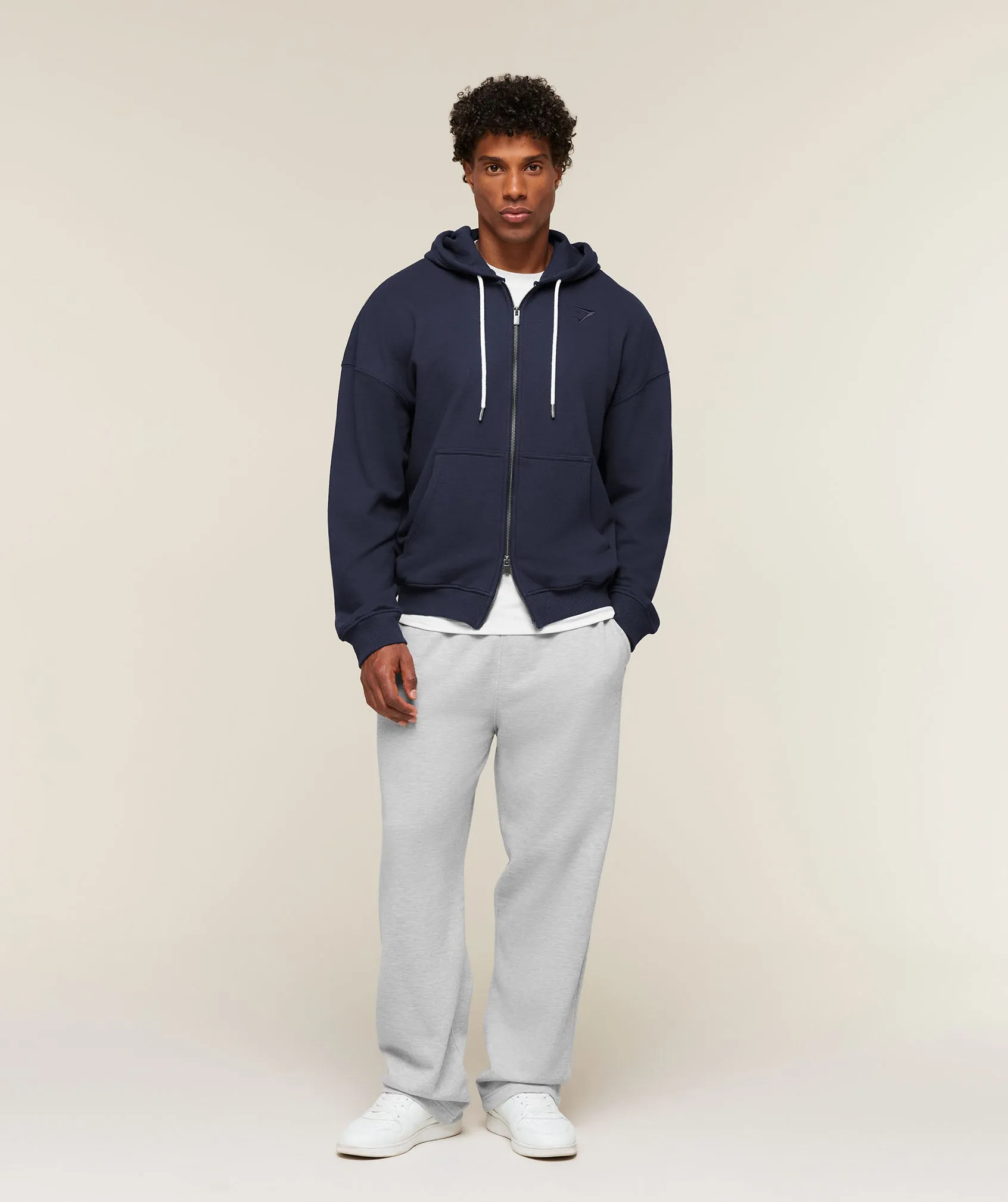 Gymshark Campus Crest Zip Through Hoodie - Heavy Blue sold by Gymshark product image thumbnail 5