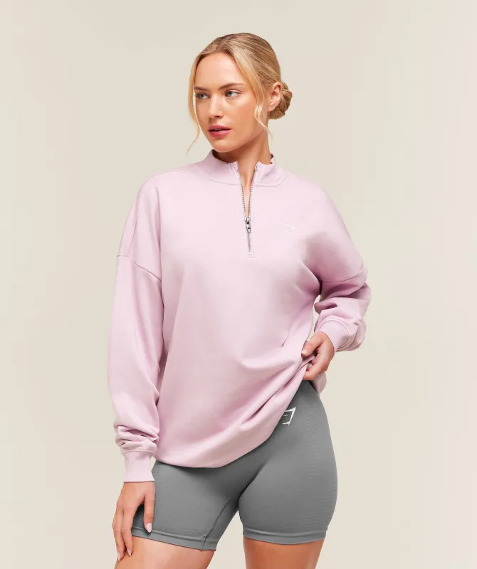 Gymshark Training Oversized 1/4 Zip - Haze Pink made by Gymshark