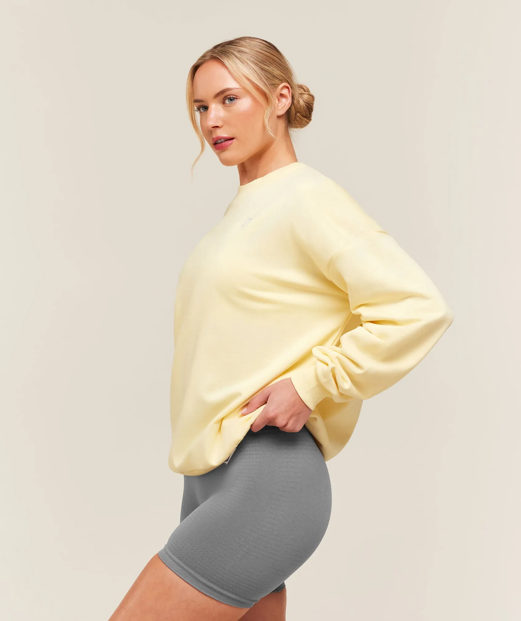 Gymshark Training Oversized Fleece Sweatshirt - Butter Yellow sold by Gymshark product image thumbnail 3