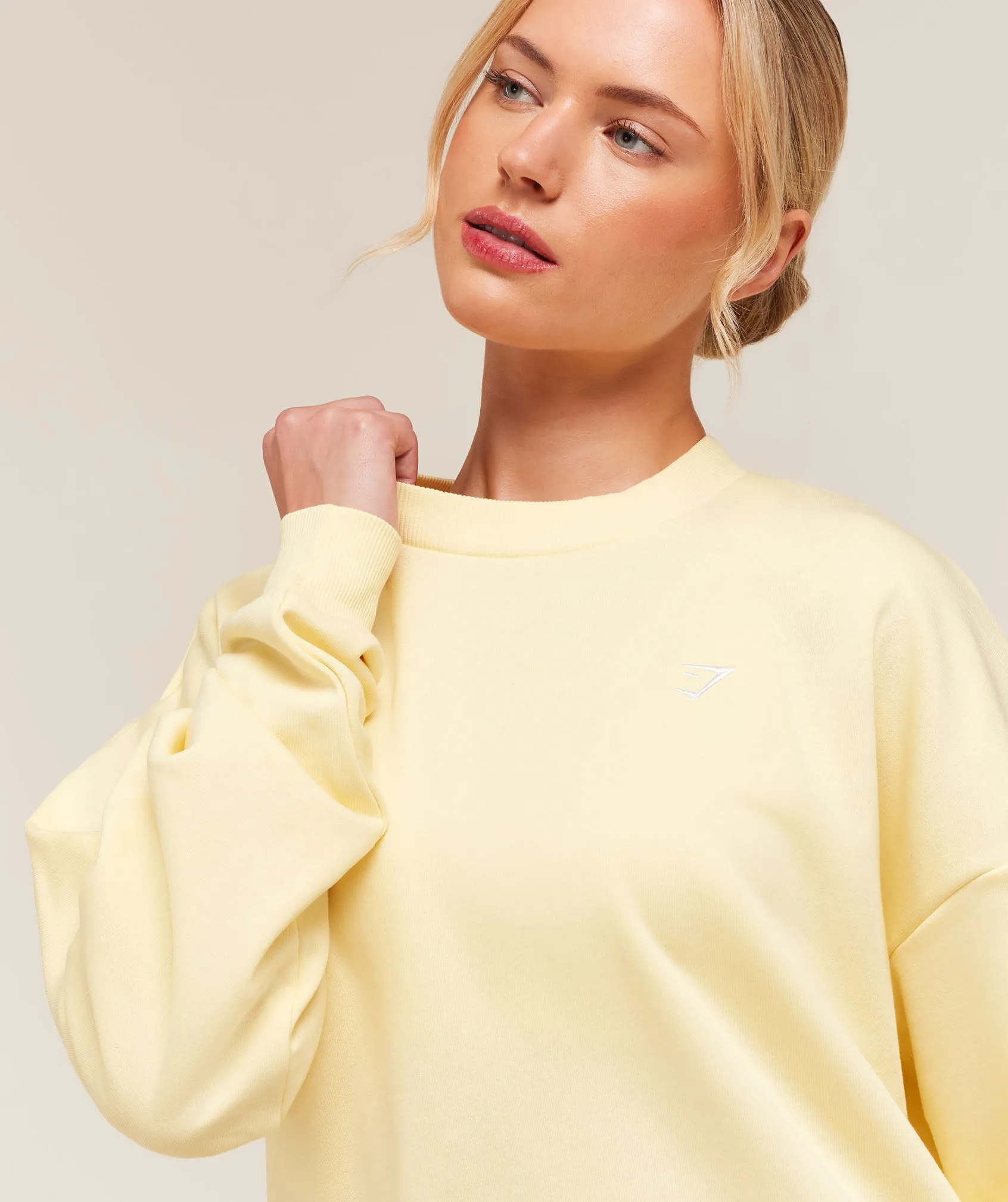 Gymshark Training Oversized Fleece Sweatshirt - Butter Yellow sold by Gymshark product image thumbnail 4