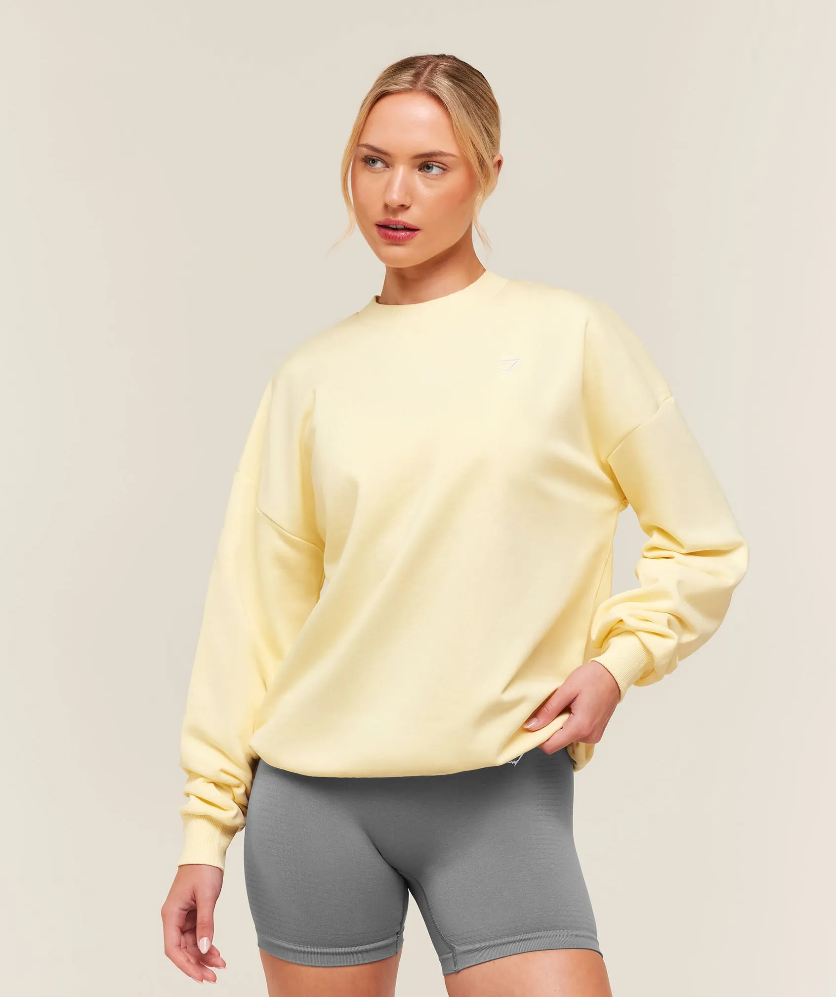 Gymshark Training Oversized Fleece Sweatshirt - Butter Yellow sold by Gymshark