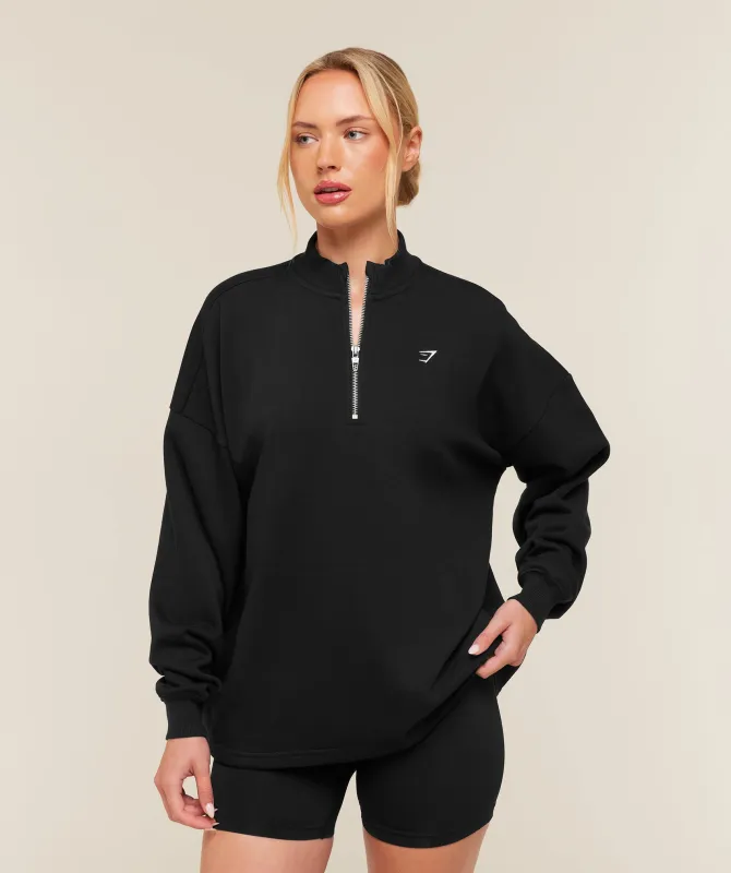Gymshark Training Oversized 1/4 Zip - Black made by Gymshark