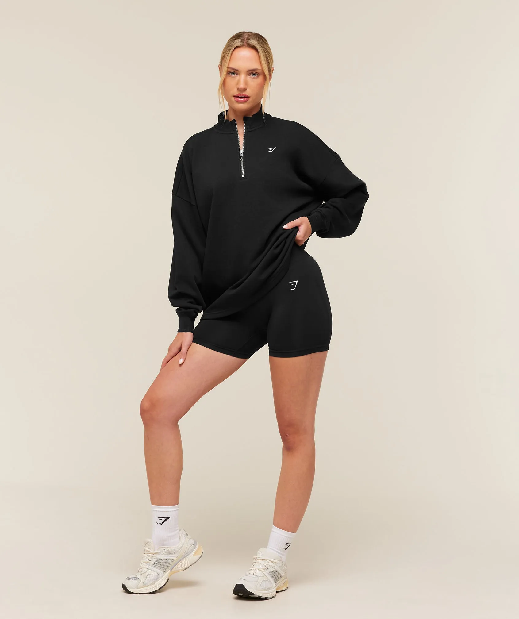 Gymshark Training Oversized 1/4 Zip - Black sold by Gymshark product image thumbnail 4