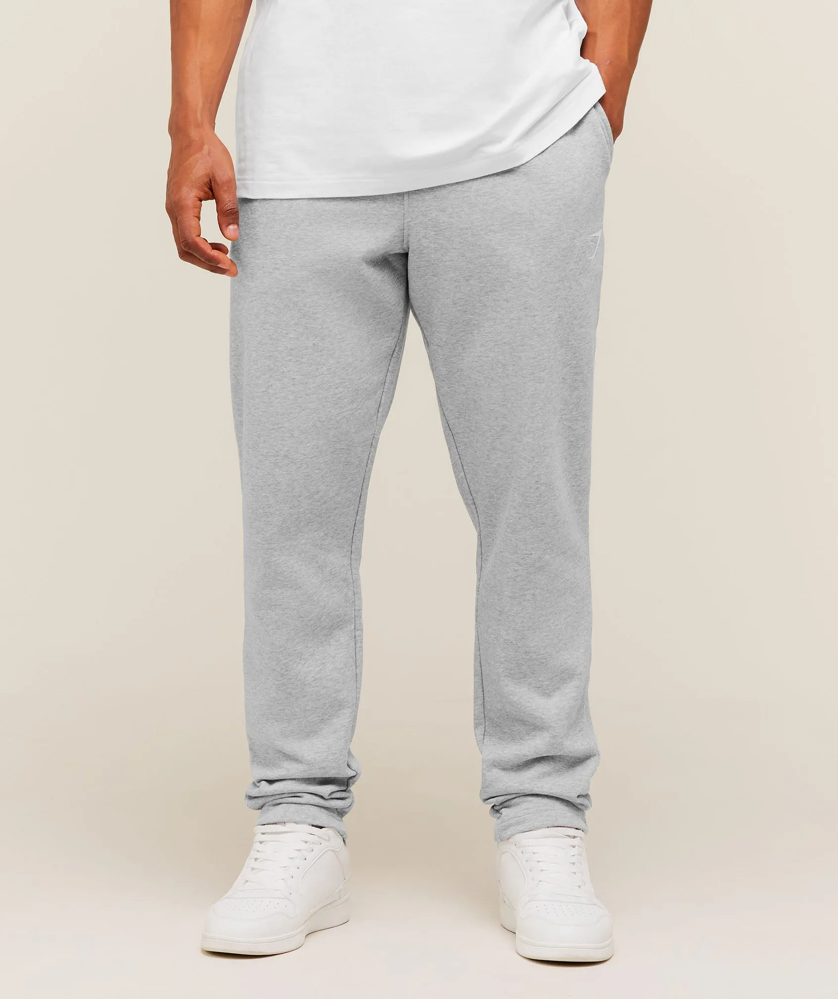 Gymshark Crest Tapered Joggers - Light Grey Core Marl sold by Gymshark