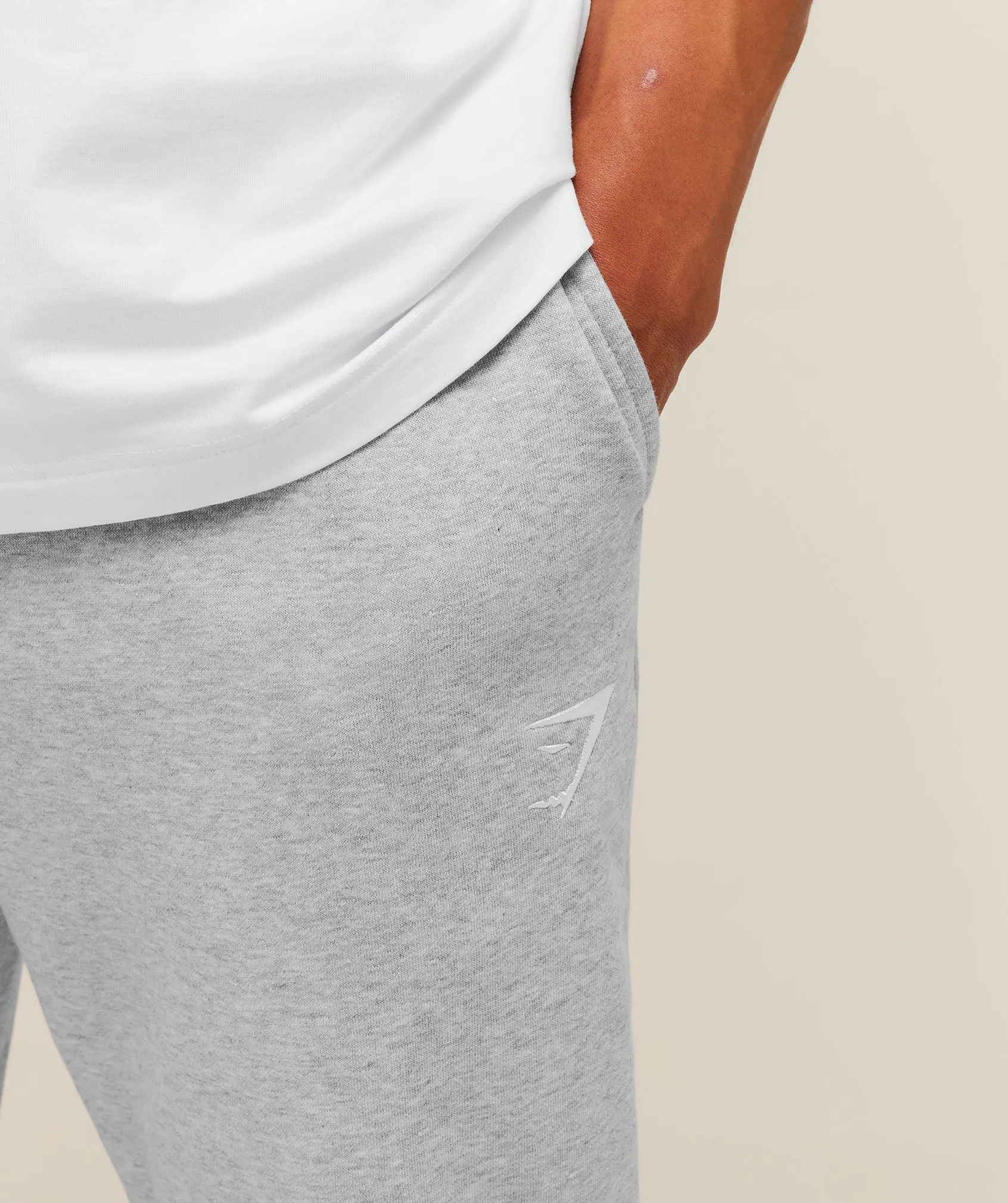 Gymshark Crest Tapered Joggers - Light Grey Core Marl sold by Gymshark product image thumbnail 5