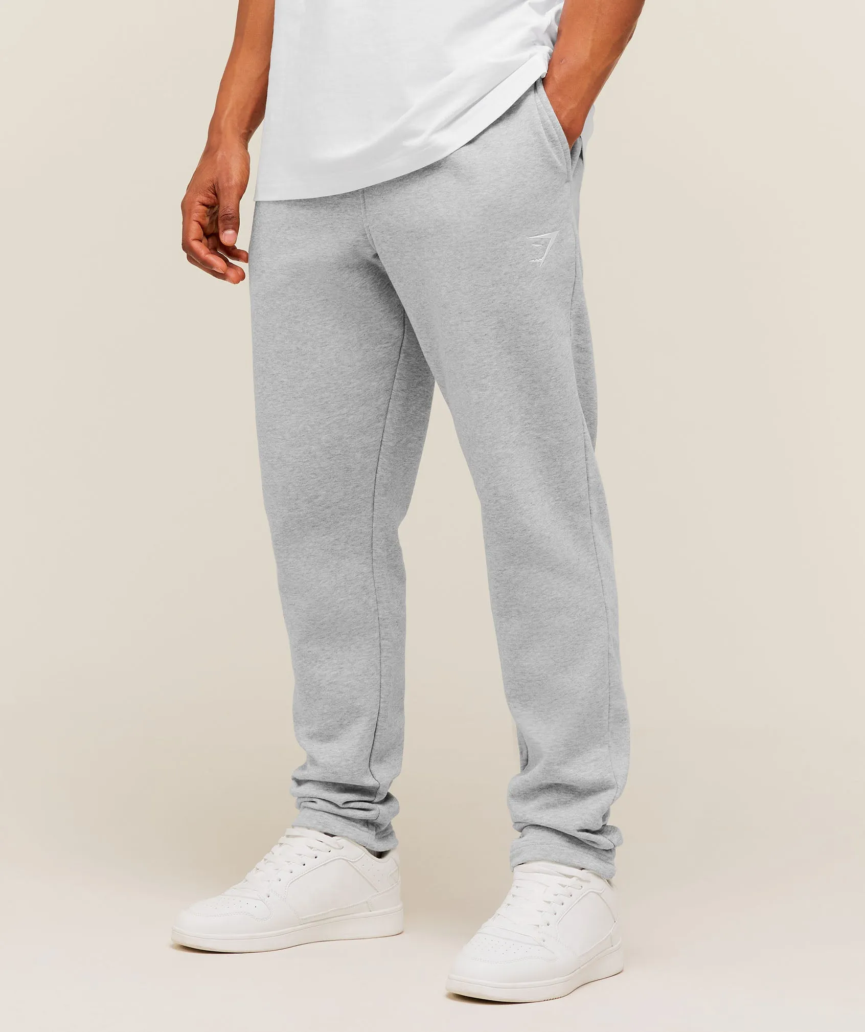 Gymshark Crest Tapered Joggers - Light Grey Core Marl sold by Gymshark product image thumbnail 3