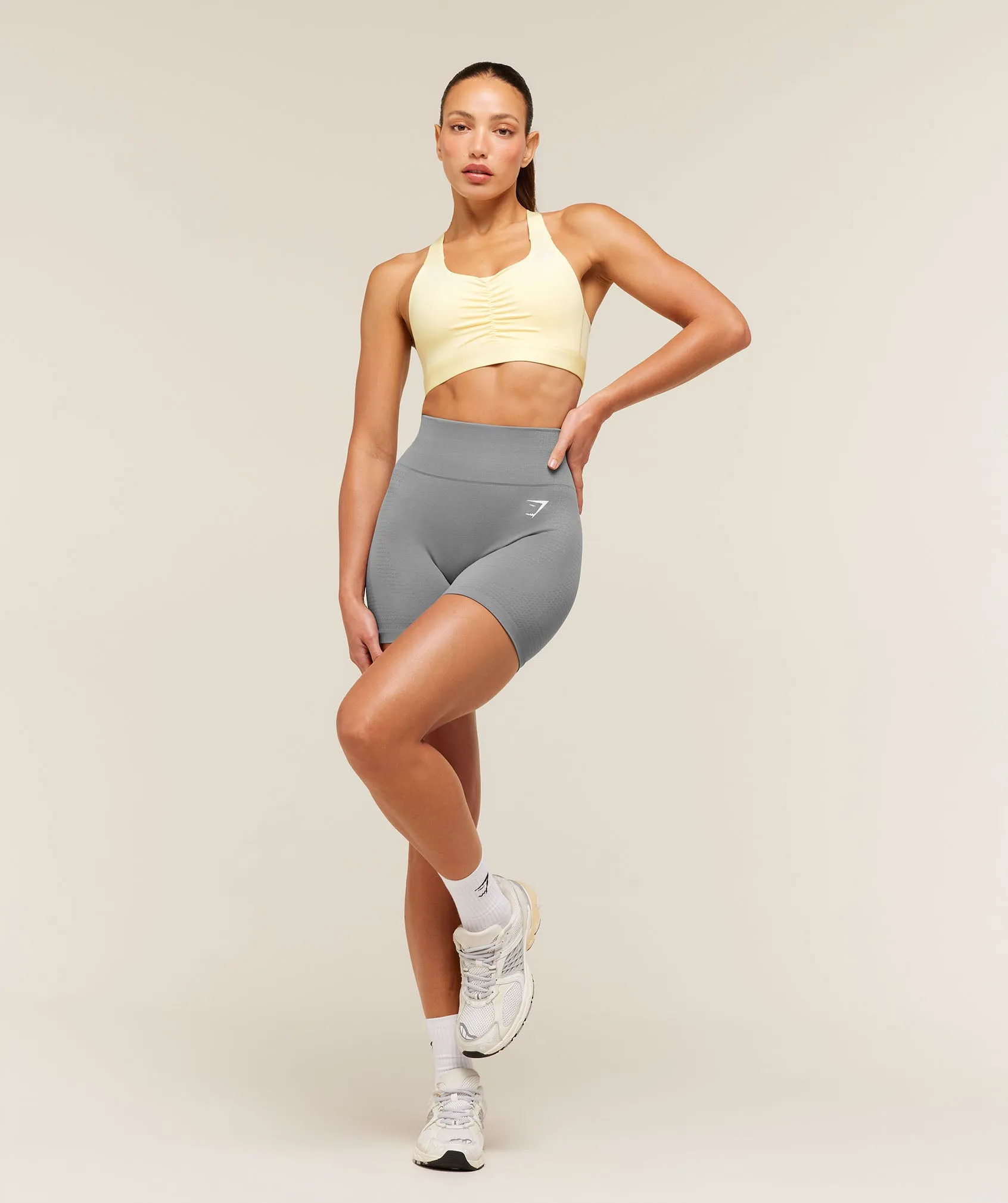 Gymshark High Support Ruched Sports Bra - Butter Yellow sold by Gymshark product image thumbnail 3