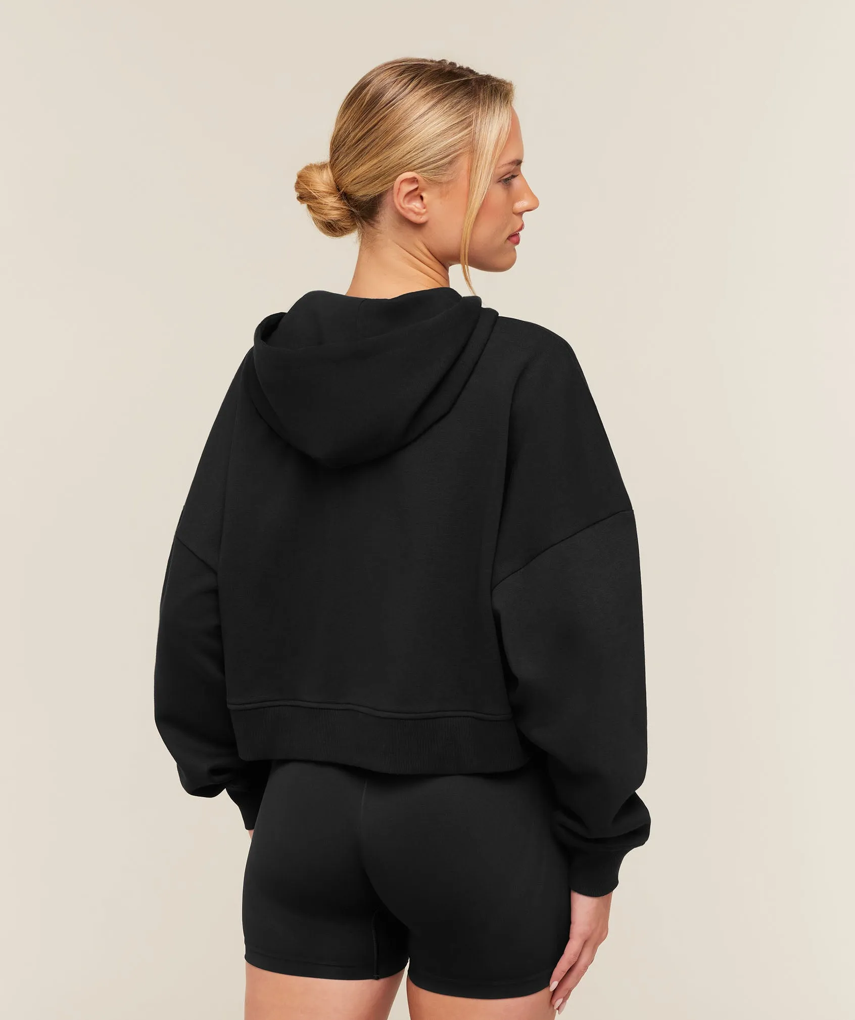 Gymshark Training Oversized Boxy Zip Through Hoodie - Black sold by Gymshark product image thumbnail 2