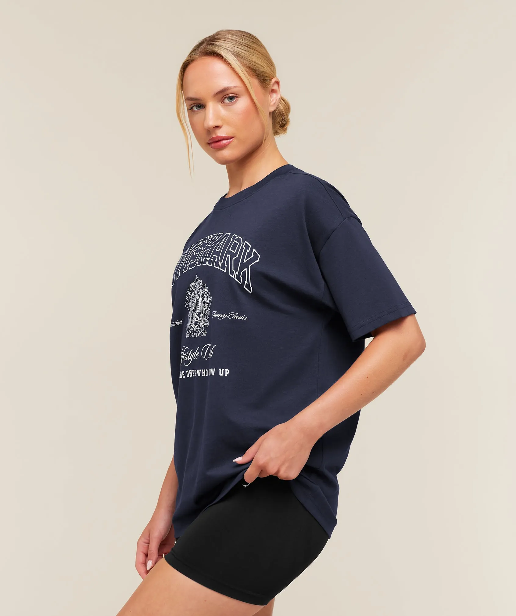 Gymshark College Crest Graphic T-Shirt - Heavy Blue sold by Gymshark product image thumbnail 3