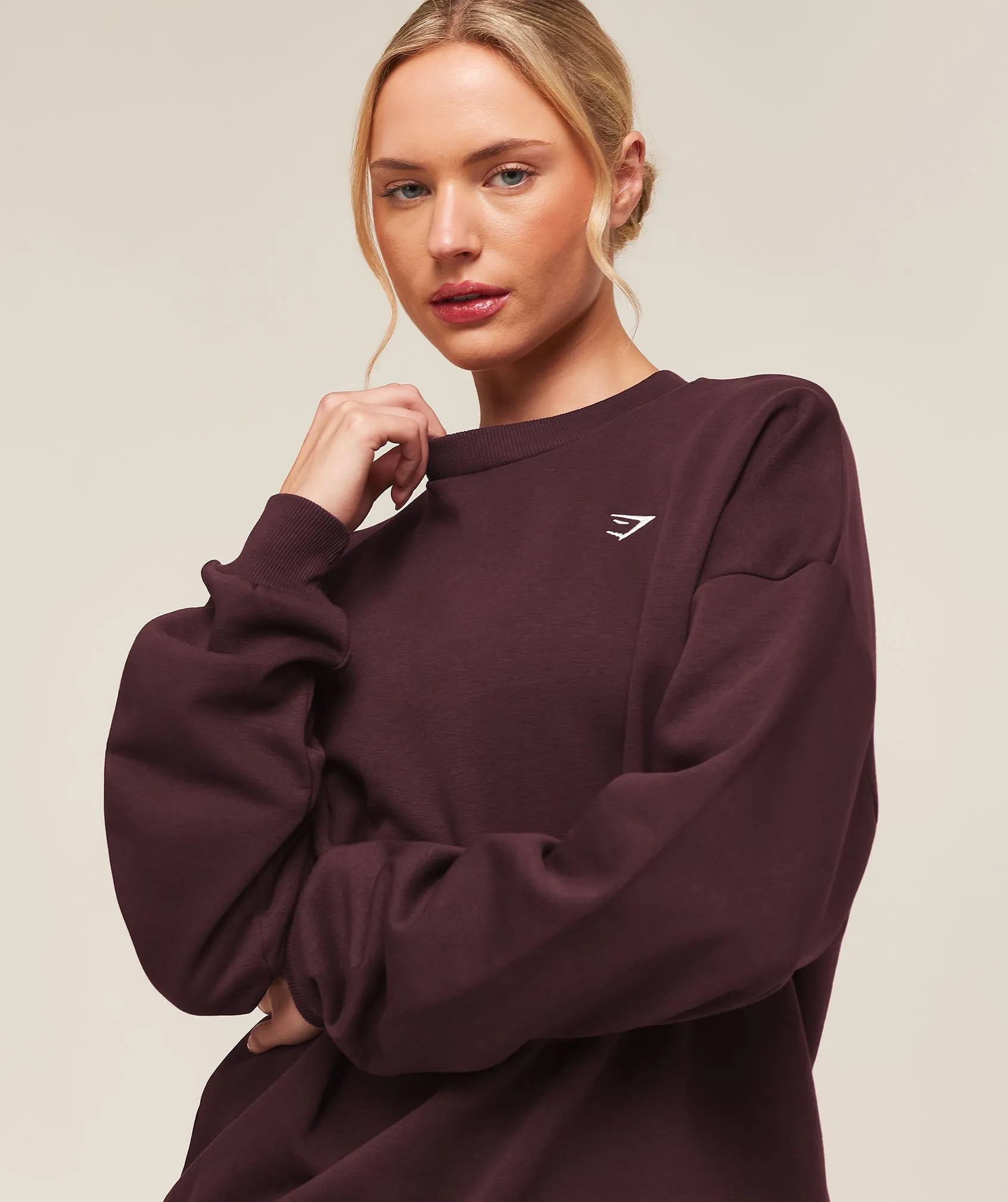 Gymshark Training Oversized Fleece Sweatshirt - Cherry Purple sold by Gymshark product image thumbnail 4
