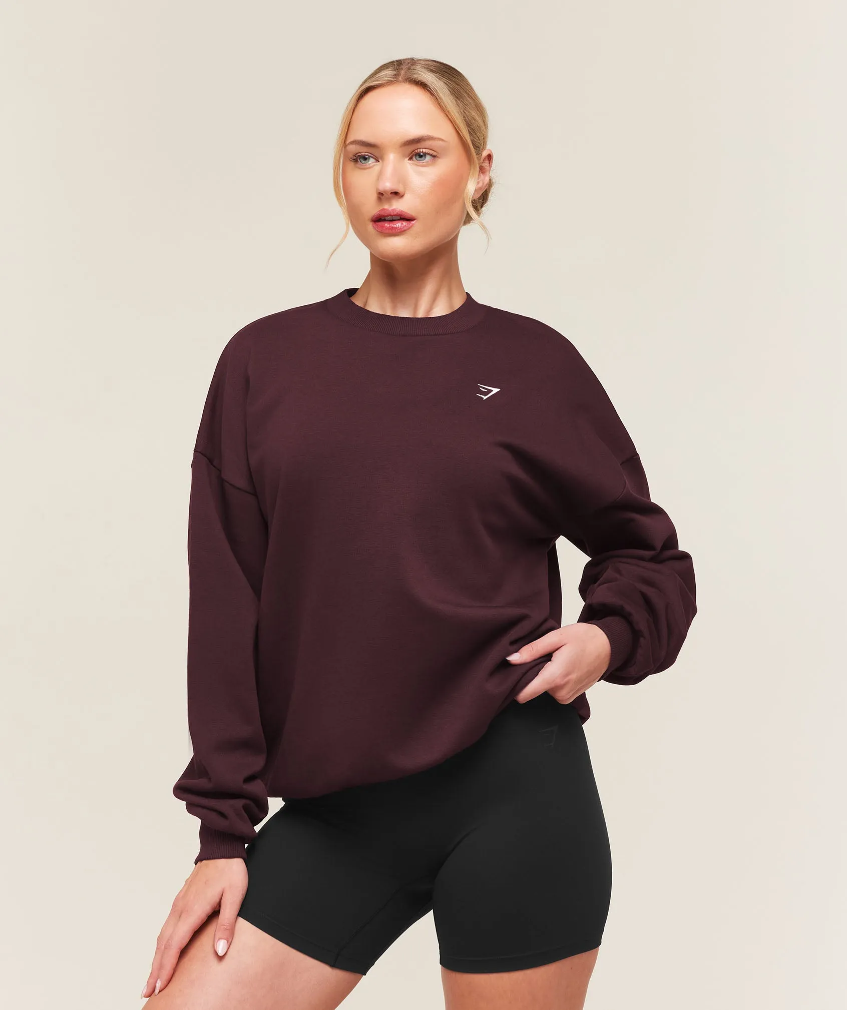 Gymshark Training Oversized Fleece Sweatshirt - Cherry Purple sold by Gymshark