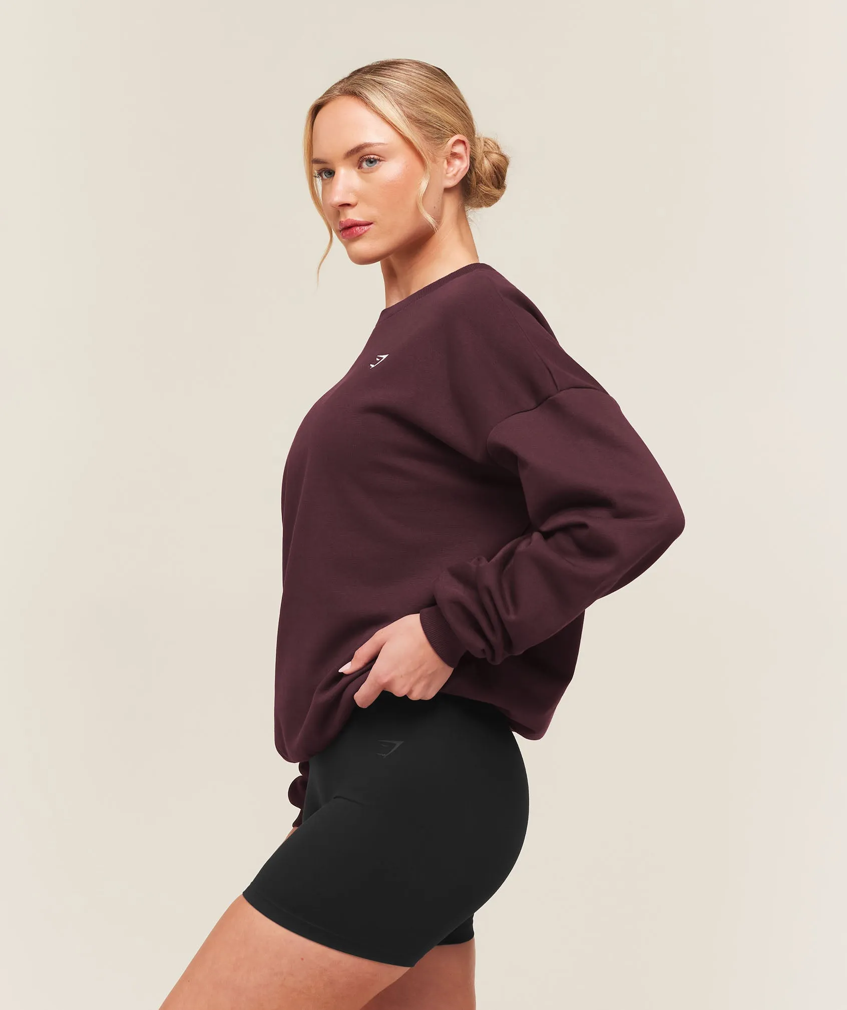 Gymshark Training Oversized Fleece Sweatshirt - Cherry Purple sold by Gymshark product image thumbnail 3
