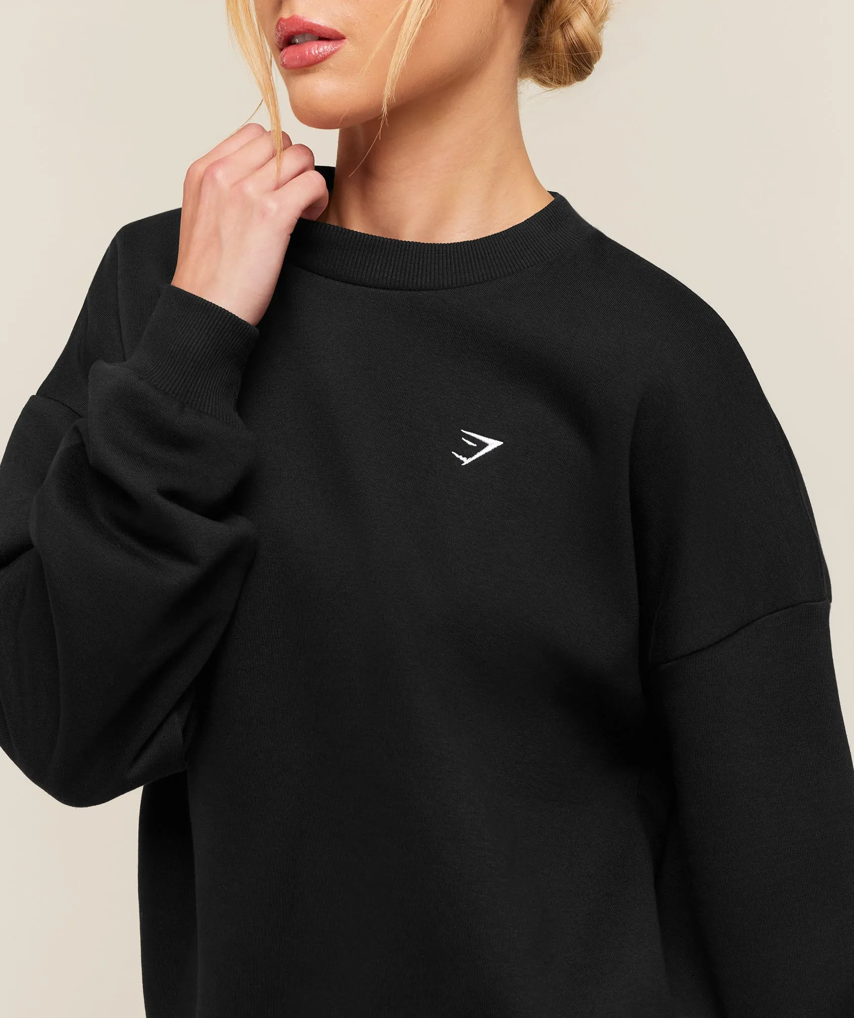 Gymshark Training Oversized Fleece Sweatshirt - Black sold by Gymshark product image thumbnail 4