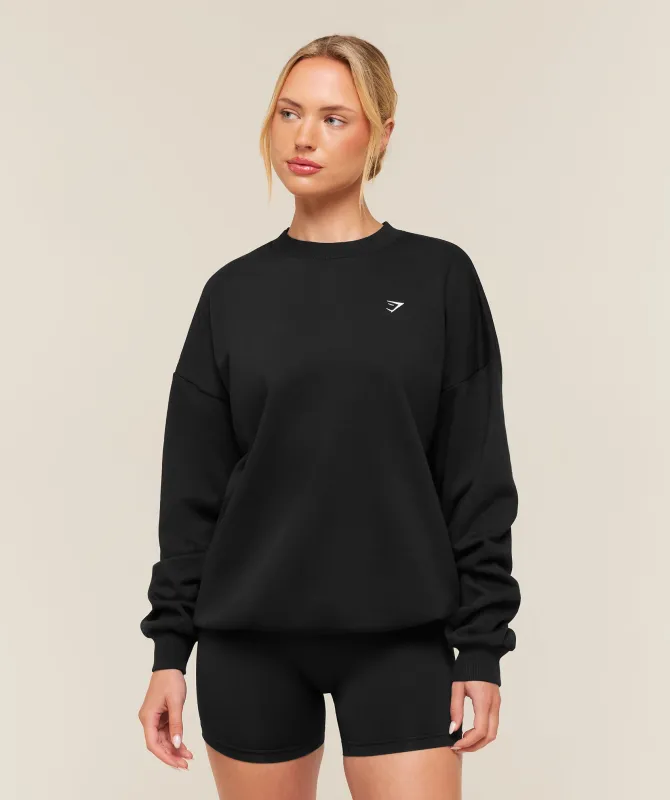 Gymshark Training Oversized Fleece Sweatshirt - Black made by Gymshark