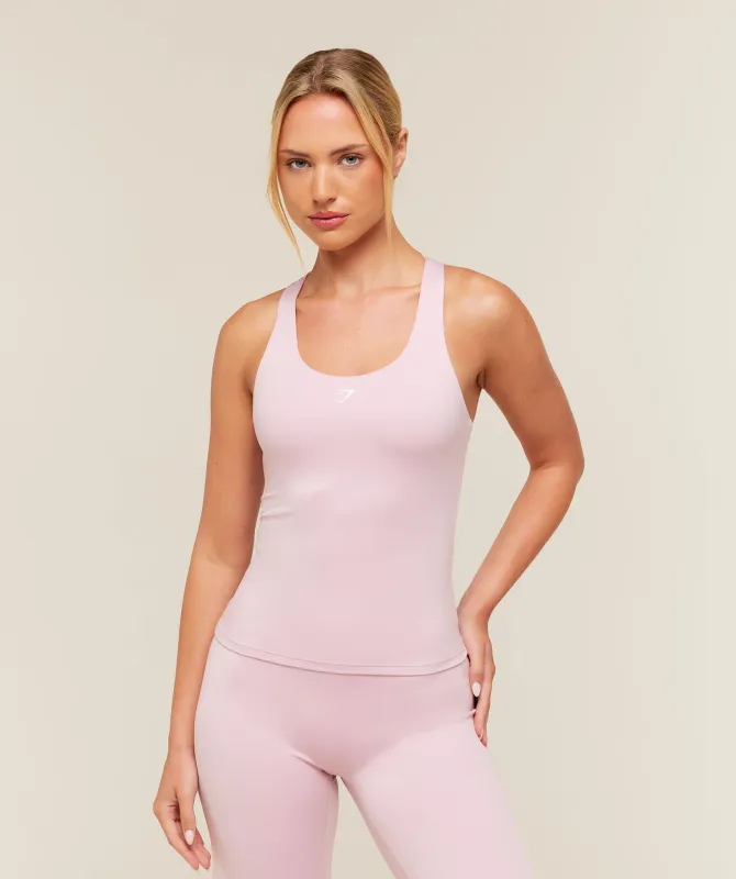 Gymshark Everyday Racer Back Tank with Shelf - Haze Pink made by Gymshark