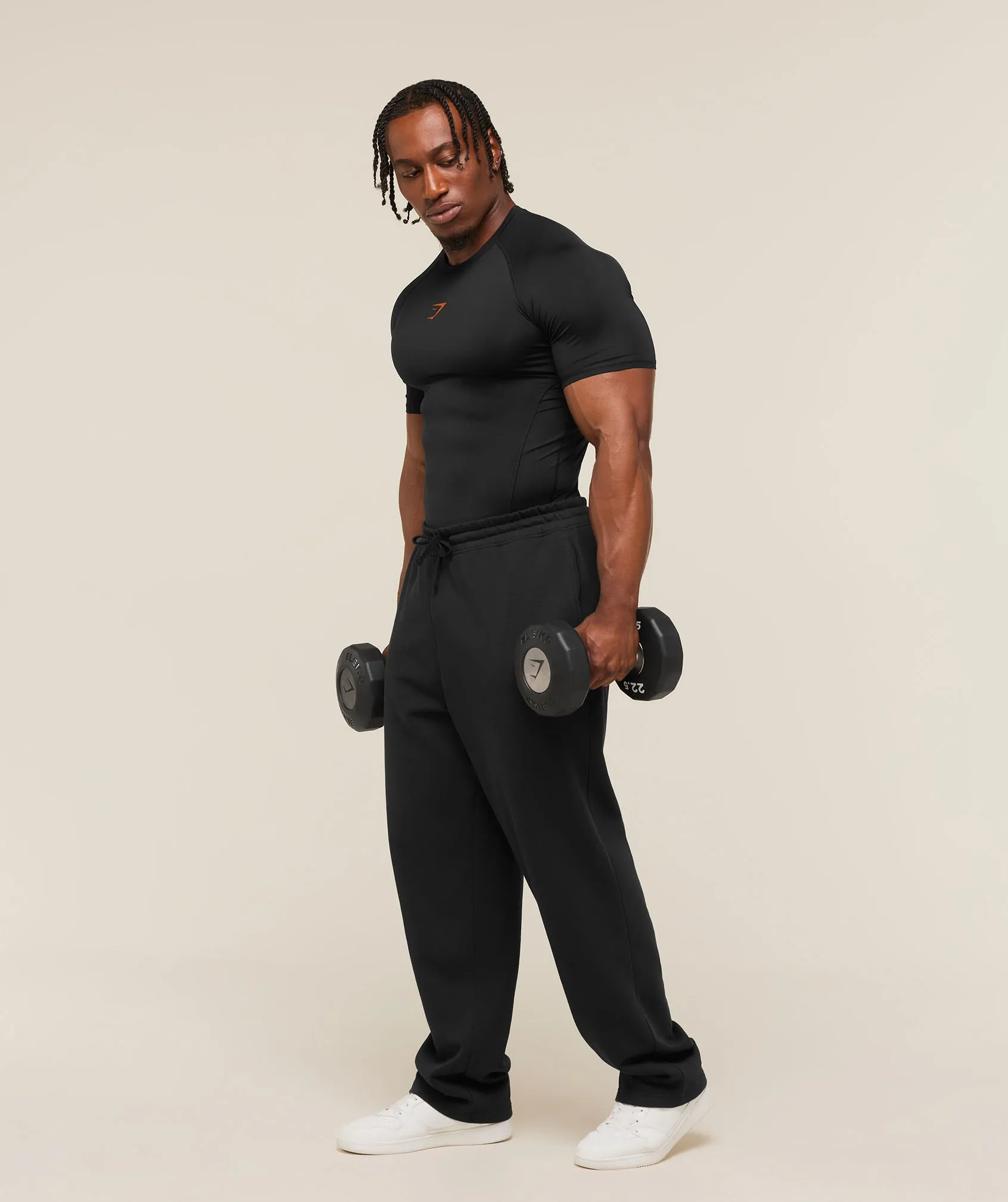 Gymshark Element Baselayer T-Shirt - Black/Nutmeg Orange sold by Gymshark product image thumbnail 4