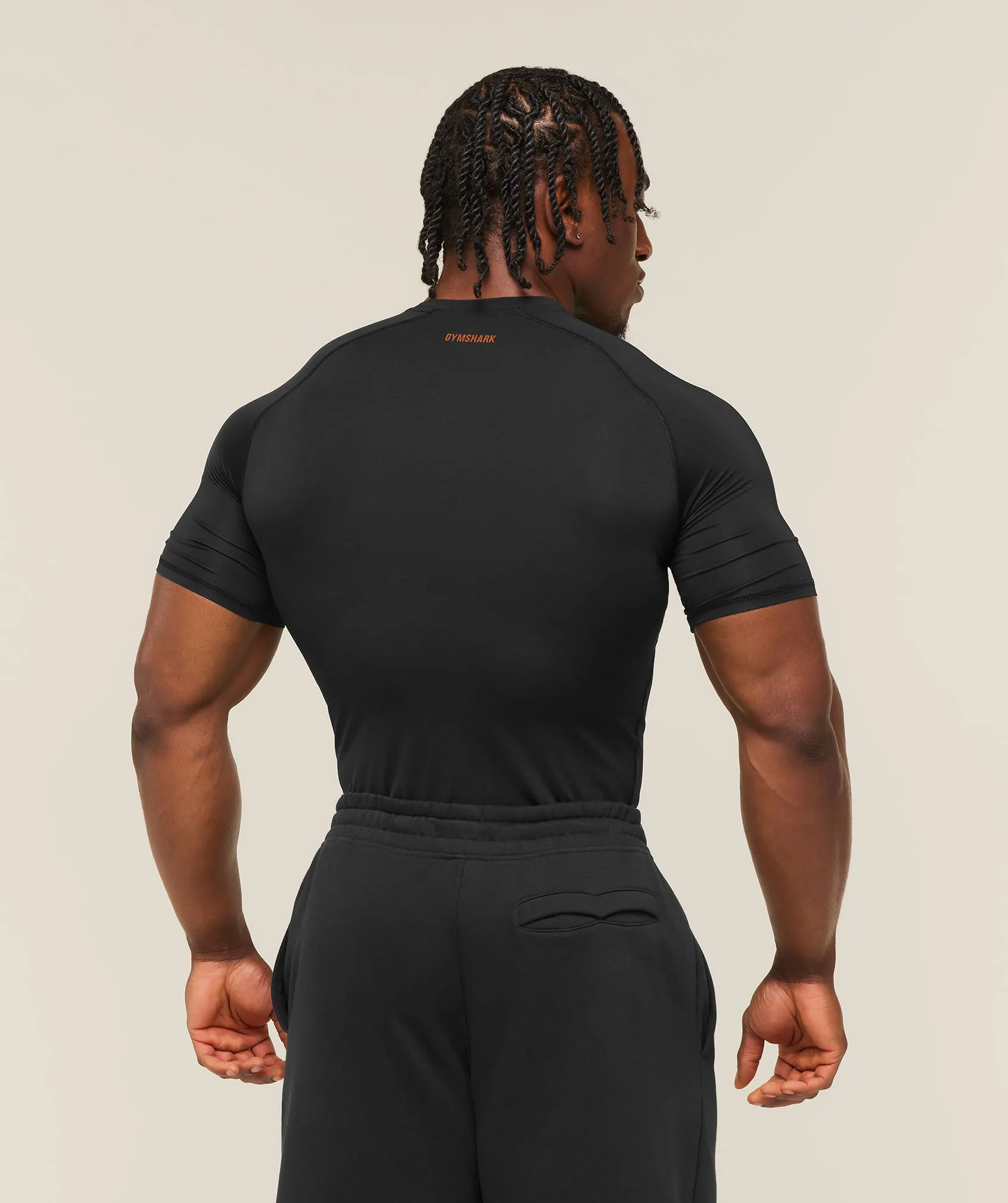 Gymshark Element Baselayer T-Shirt - Black/Nutmeg Orange sold by Gymshark product image thumbnail 2