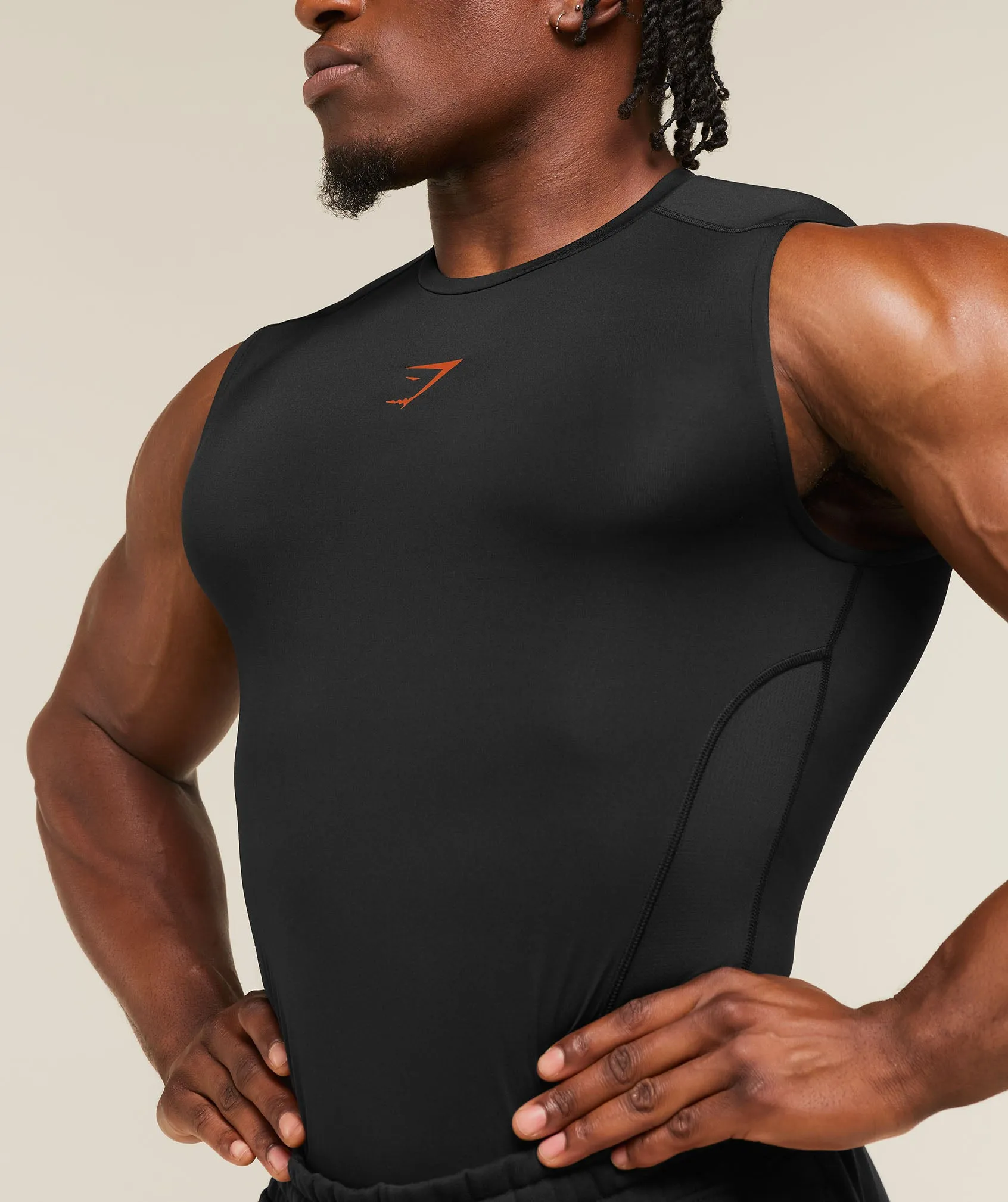 Gymshark Element Tank - Black / Nutmeg Orange sold by Gymshark product image thumbnail 5