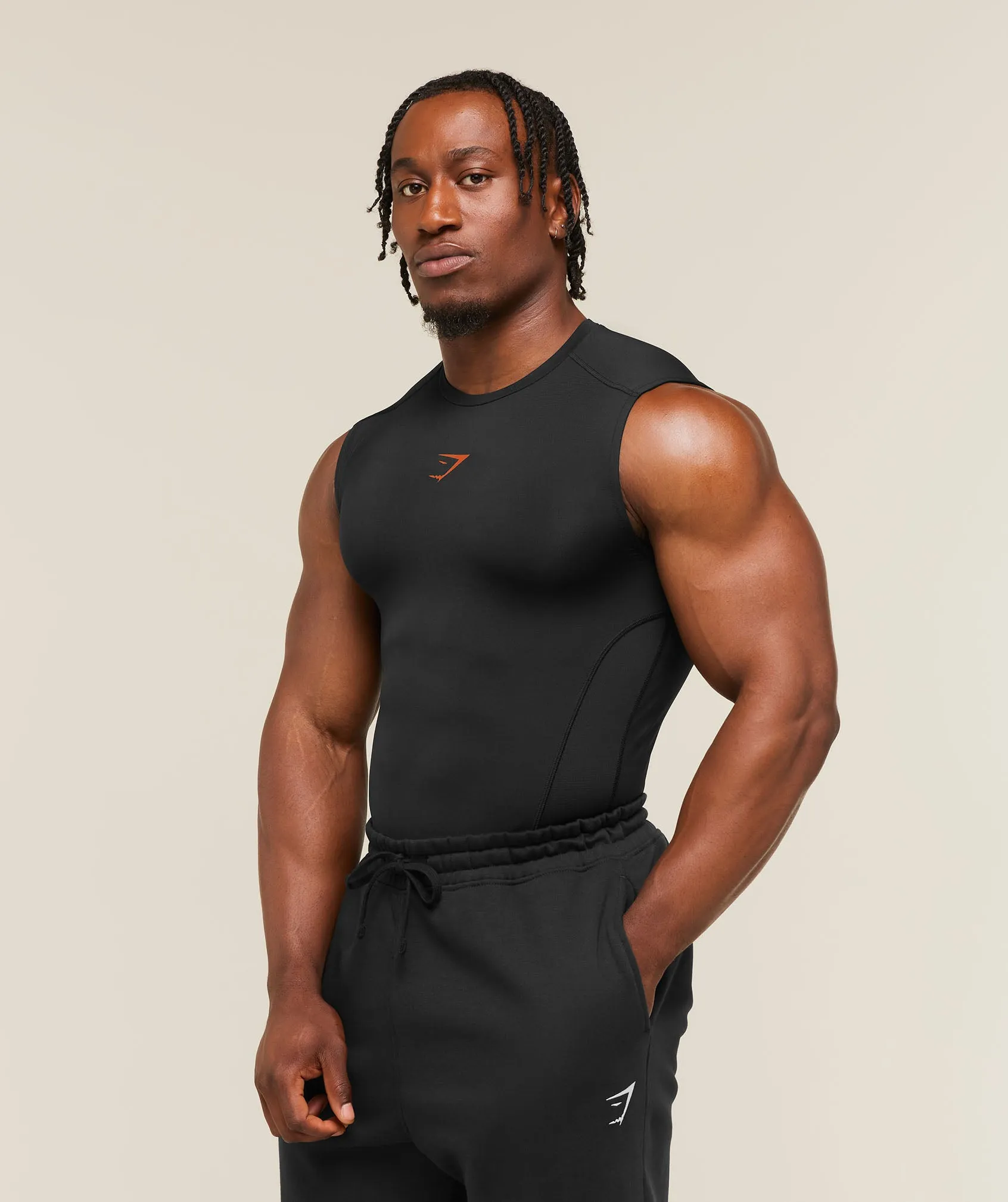 Gymshark Element Tank - Black / Nutmeg Orange sold by Gymshark product image thumbnail 3
