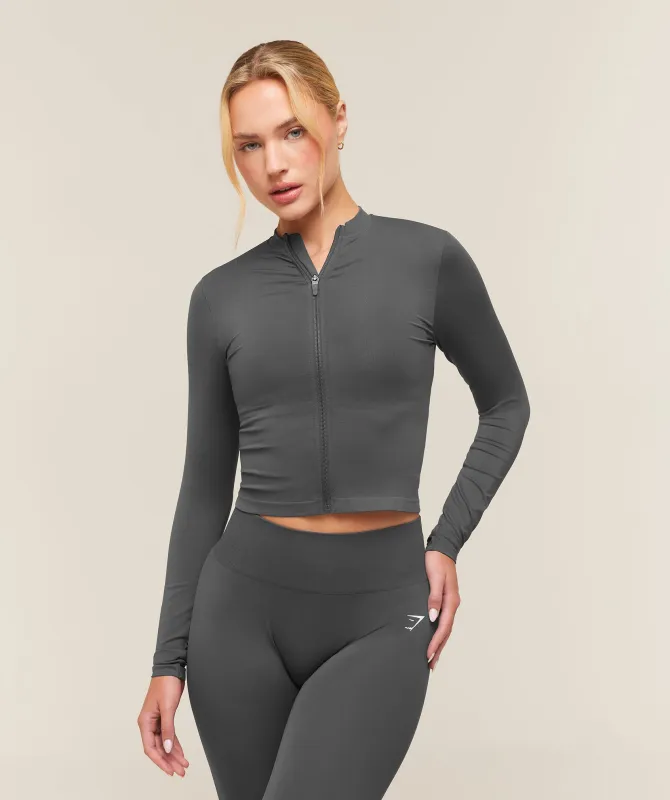 Gymshark Everyday Seamless Zip Tracktop - Grey made by Gymshark