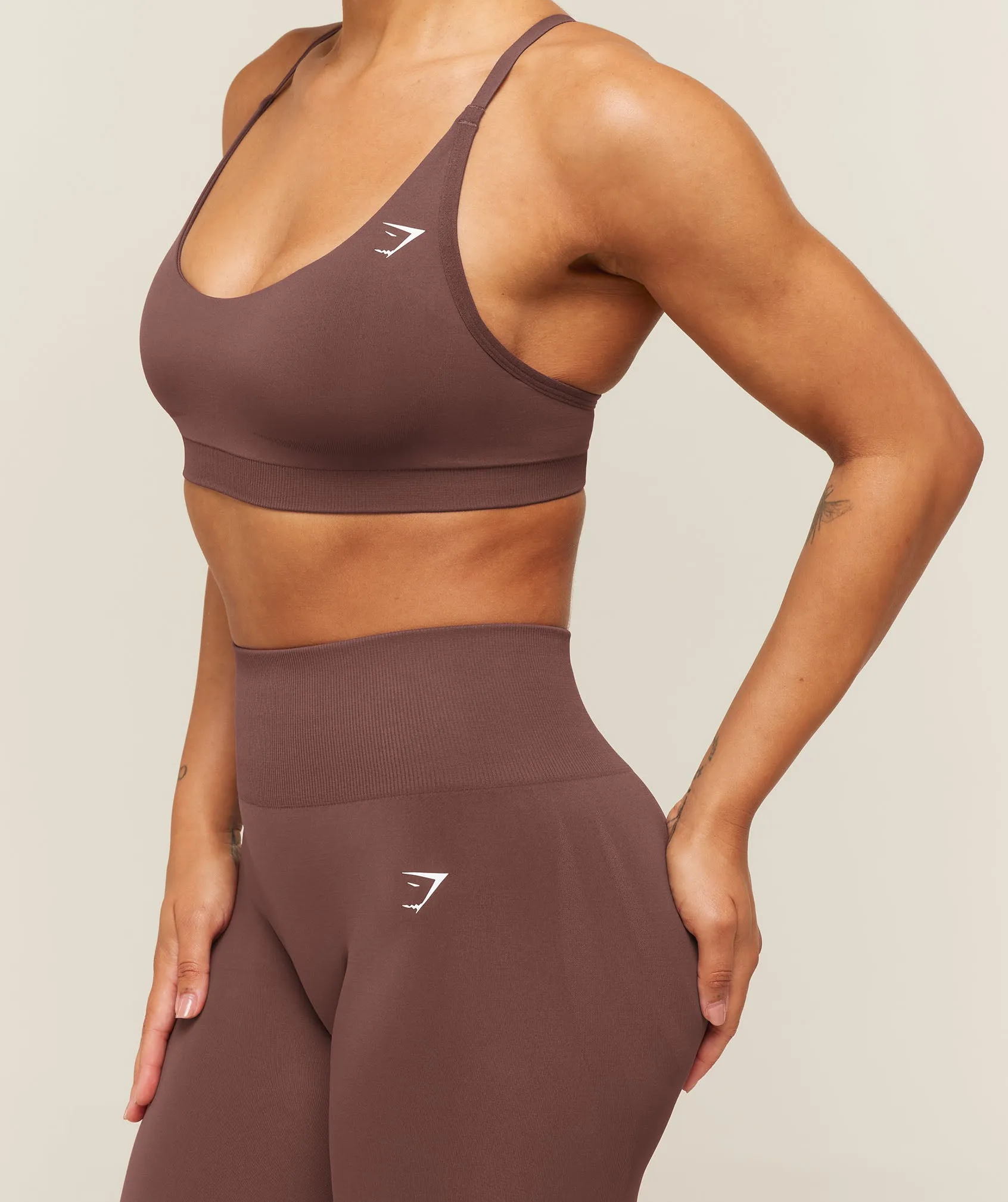 Gymshark Everyday Seamless Racerback Sports Bra - Espresso Brown sold by Gymshark product image thumbnail 3