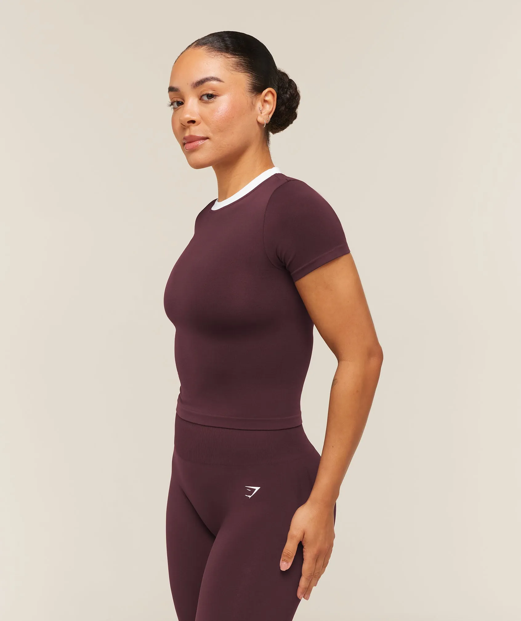 Gymshark Everyday Seamless Contrast T-Shirt - Cherry Purple sold by Gymshark product image thumbnail 3