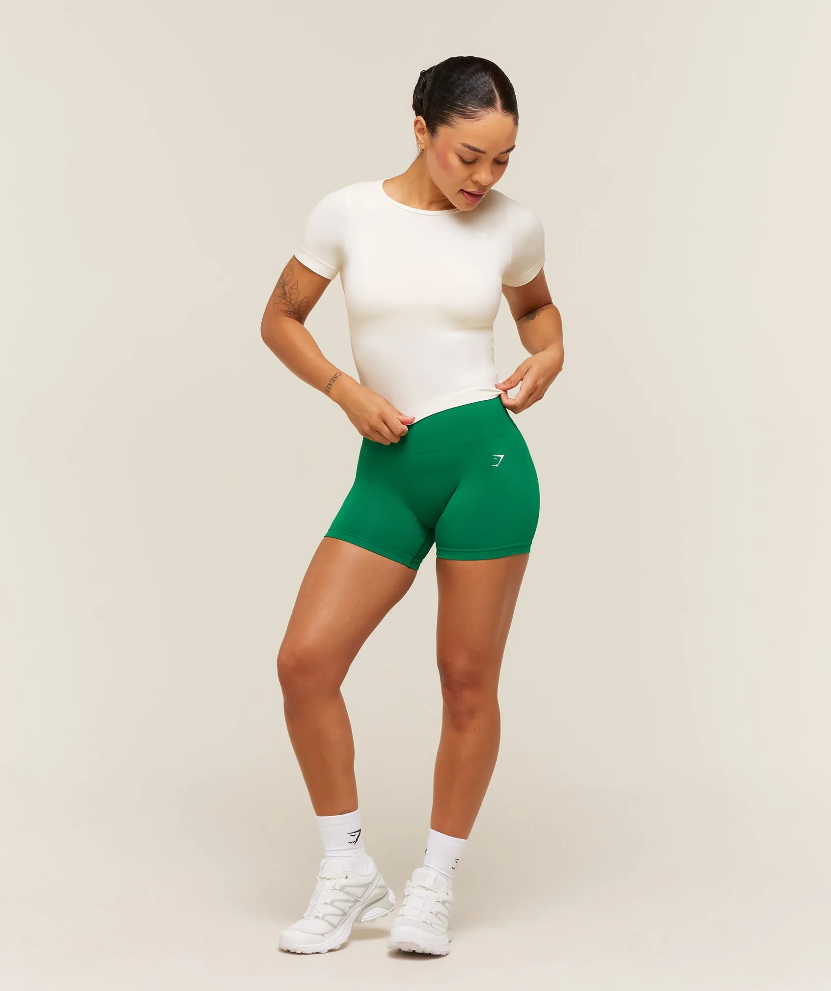 Gymshark Everyday Seamless Short Sleeve Top - Soft White sold by Gymshark product image thumbnail 3