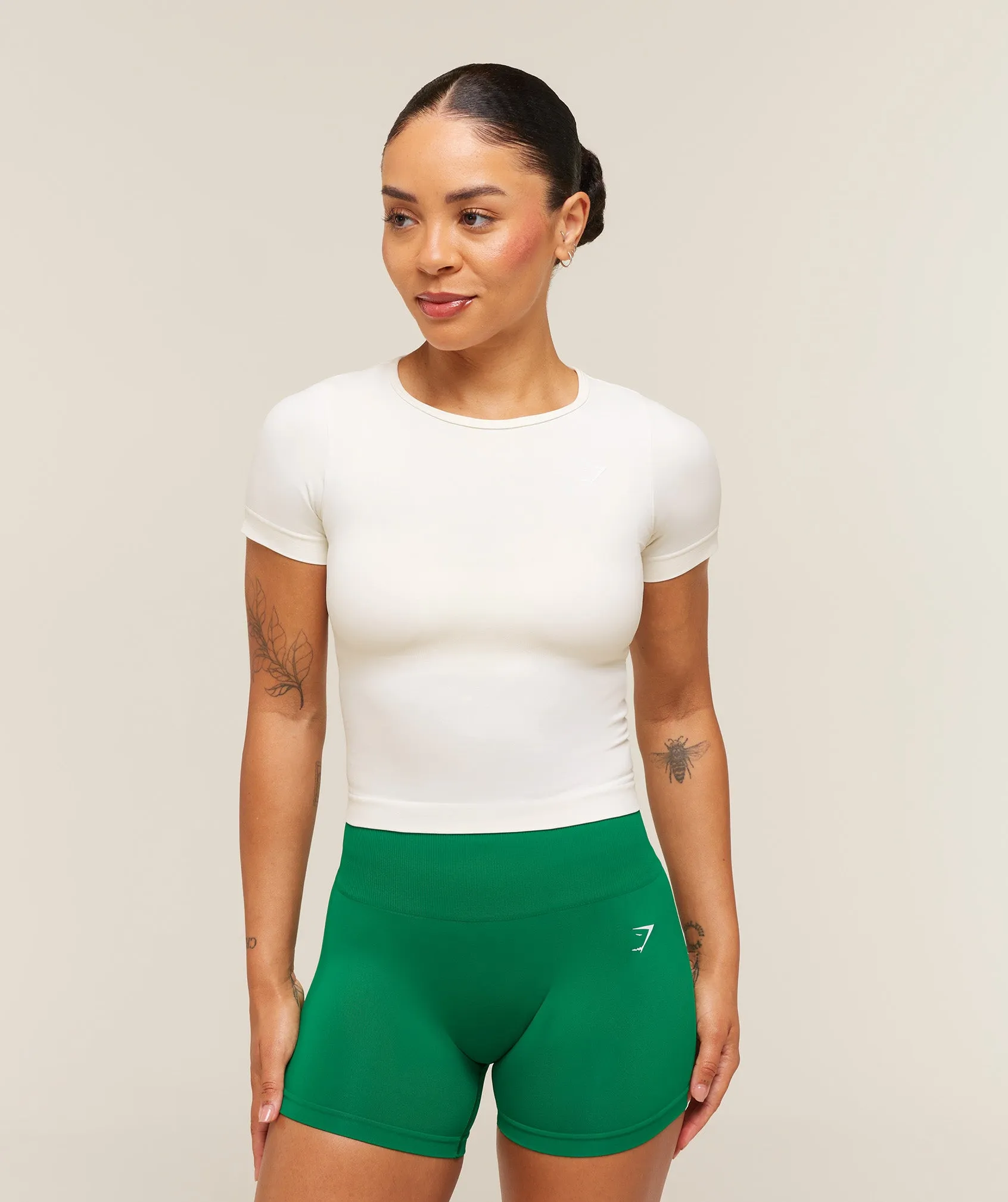 Gymshark Everyday Seamless Short Sleeve Top - Soft White sold by Gymshark