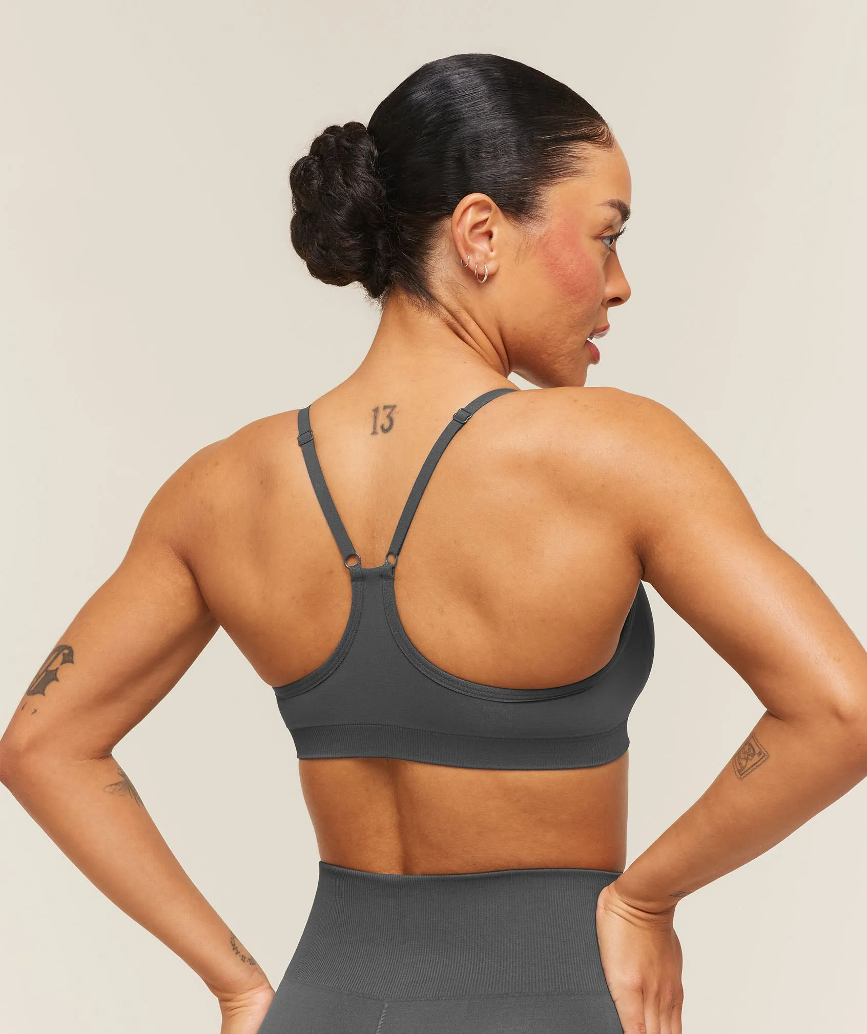 Gymshark Everyday Seamless Racerback Sports Bra - Onyx Grey sold by Gymshark product image thumbnail 2