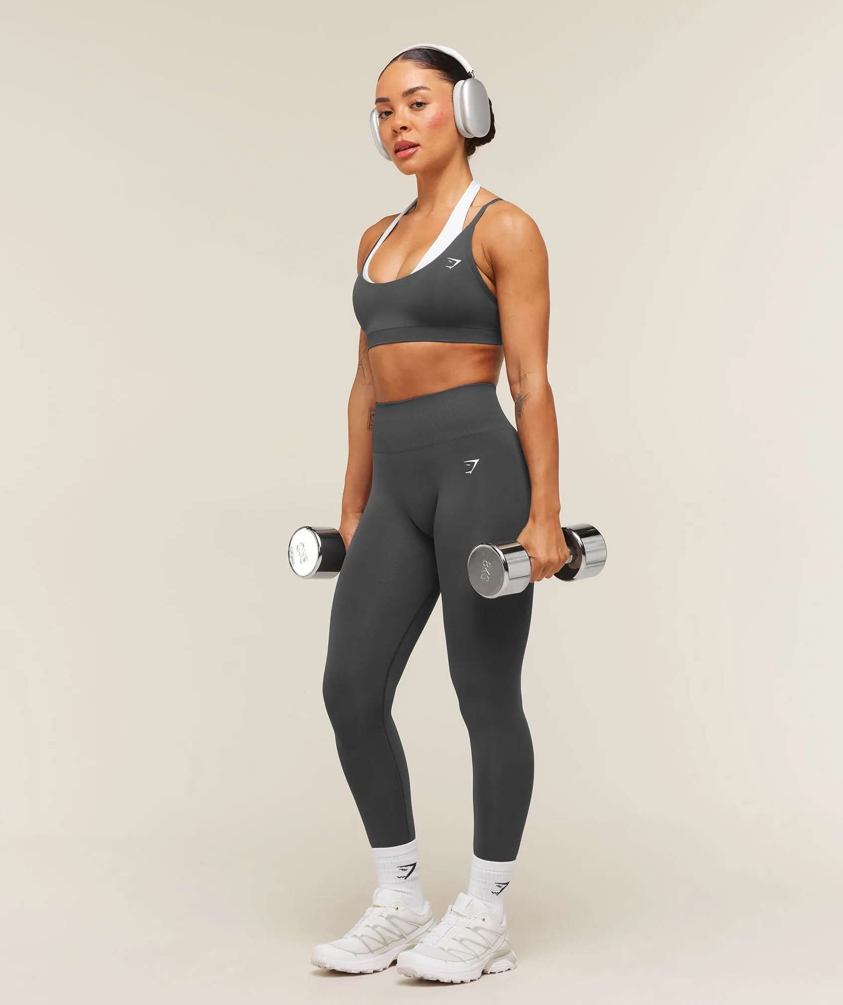 Gymshark Everyday Seamless Racerback Sports Bra - Onyx Grey sold by Gymshark product image thumbnail 4