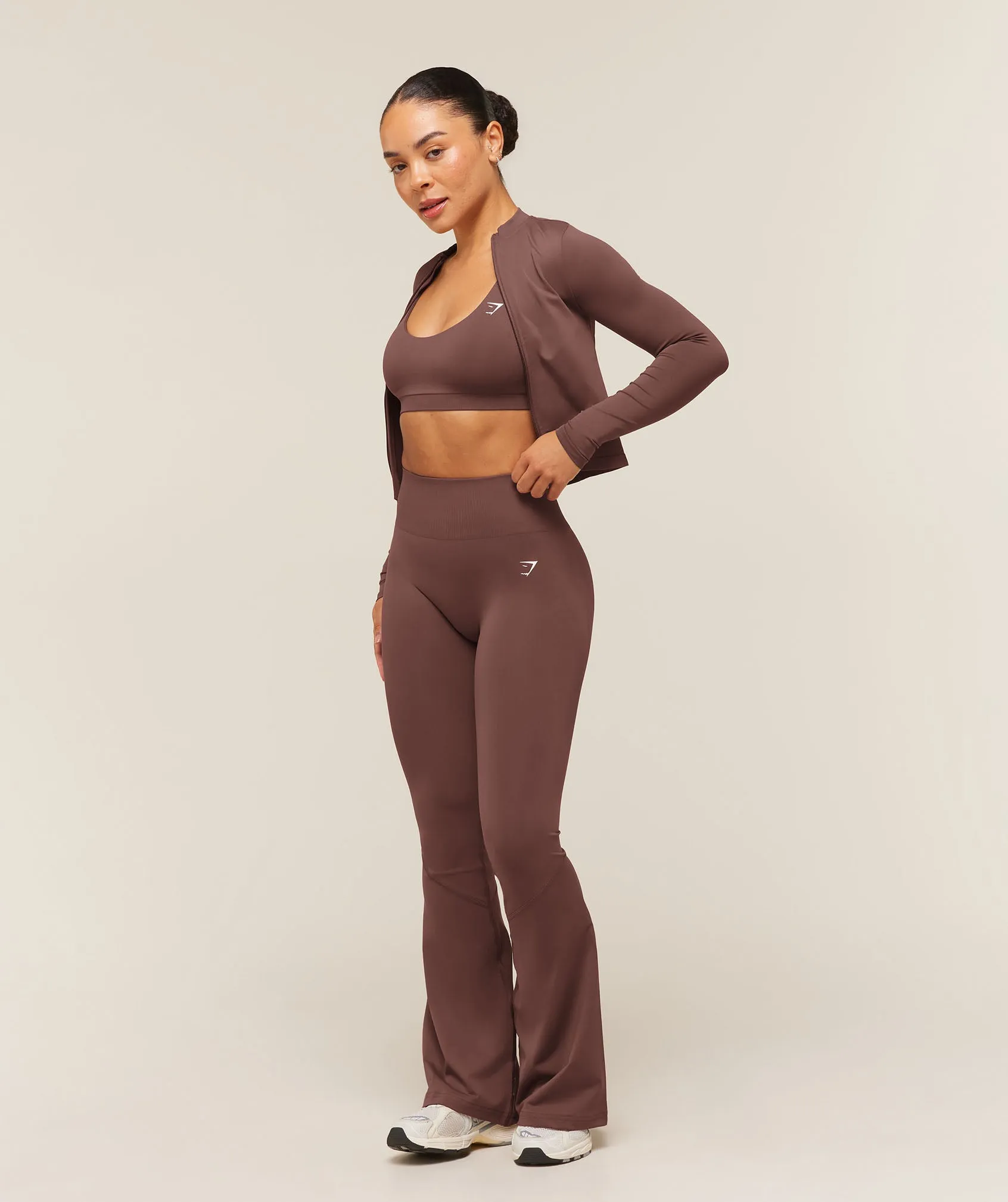Gymshark Everyday Seamless Zip Tracktop - Espresso Brown sold by Gymshark product image thumbnail 4