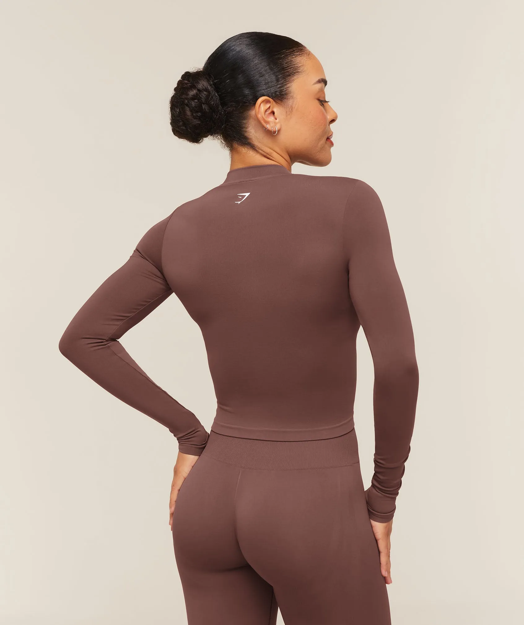 Gymshark Everyday Seamless Zip Tracktop - Espresso Brown sold by Gymshark product image thumbnail 2