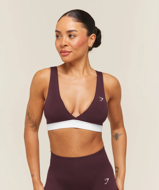 Gymshark Everyday Seamless Contrast Bra - Cherry Purple made by Gymshark